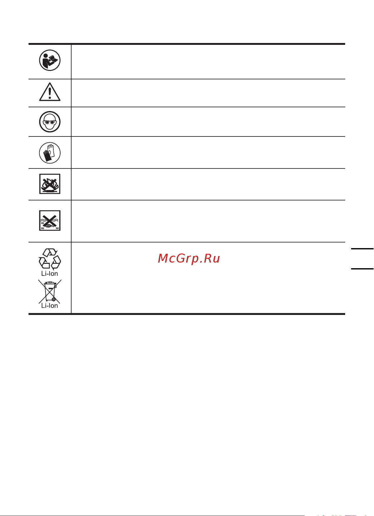 Worx WX743.9 [7/16] Symbols