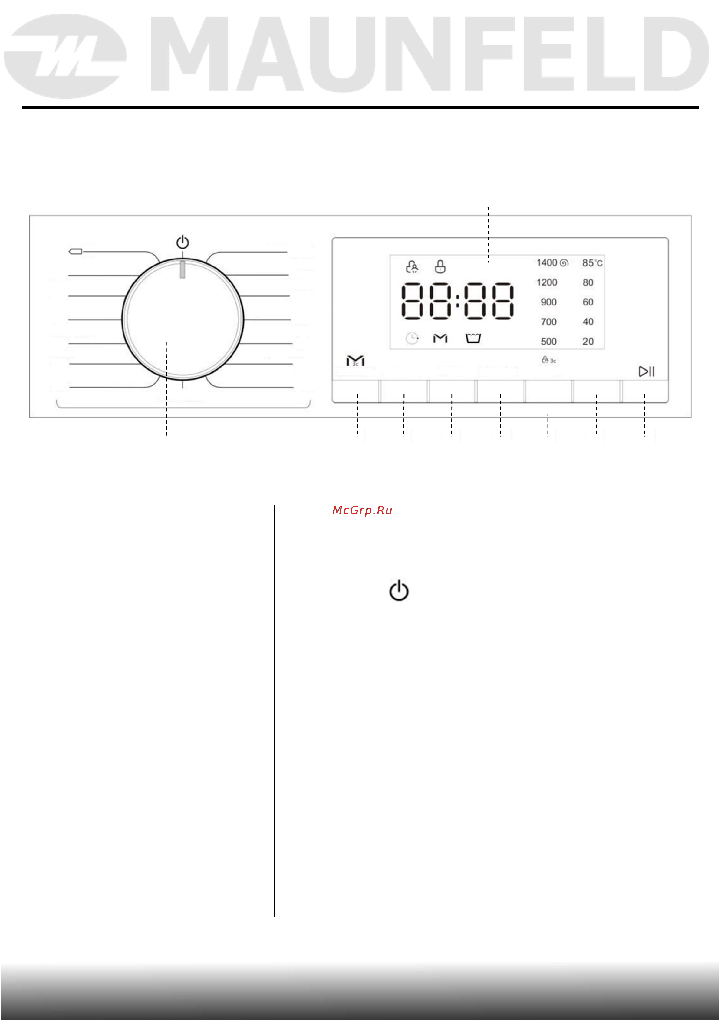 Maunfeld MFWM1410WH02 [29/64] Описание прибора