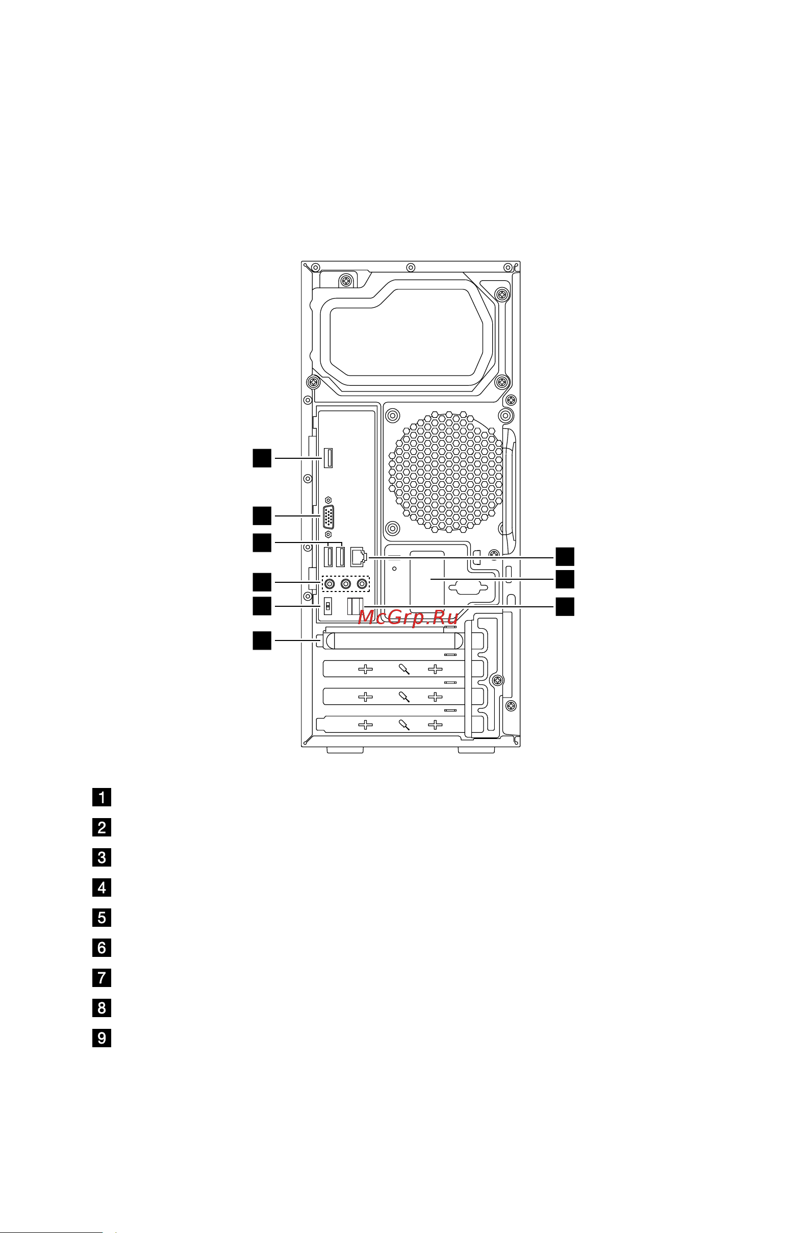 Lenovo H50-50 I3-4170 INT 4G 500GB DVDRW NO DOS [8/63] Вид корпуса сзади