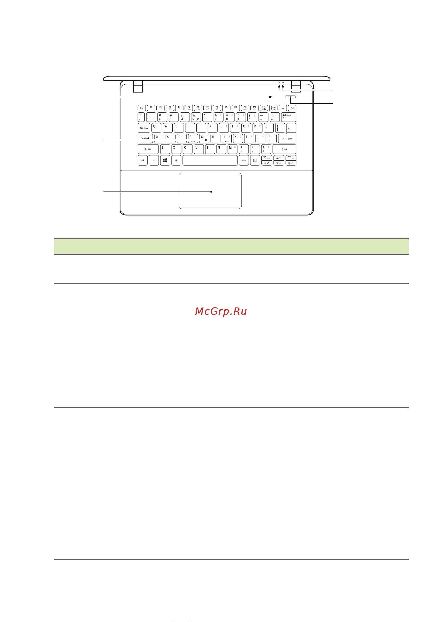 Acer Aspire ES1-331 [10/95] Вид клавиатуры