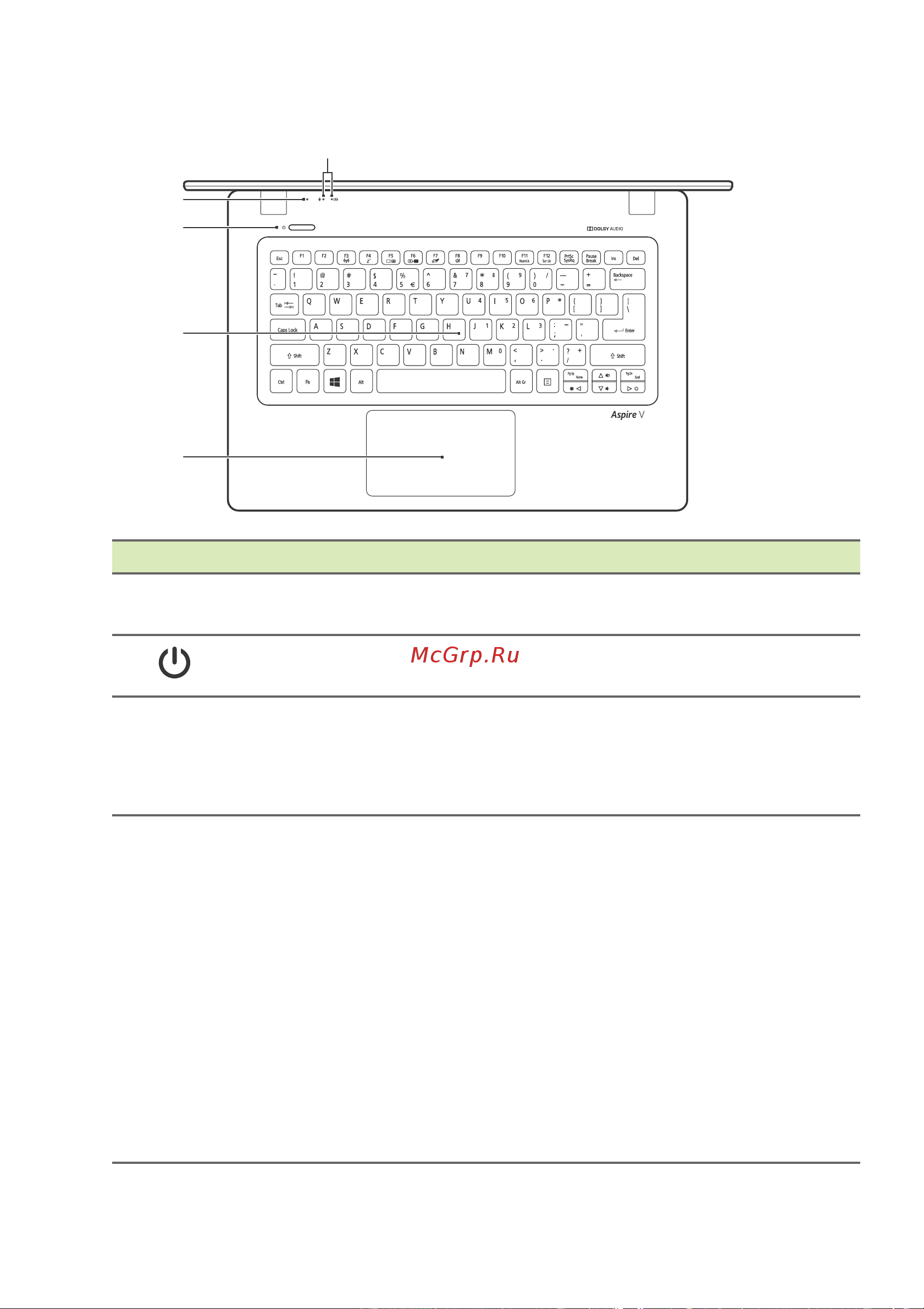 Acer TravelMate TMP238-M-31TQ [11/93] Вид клавиатуры