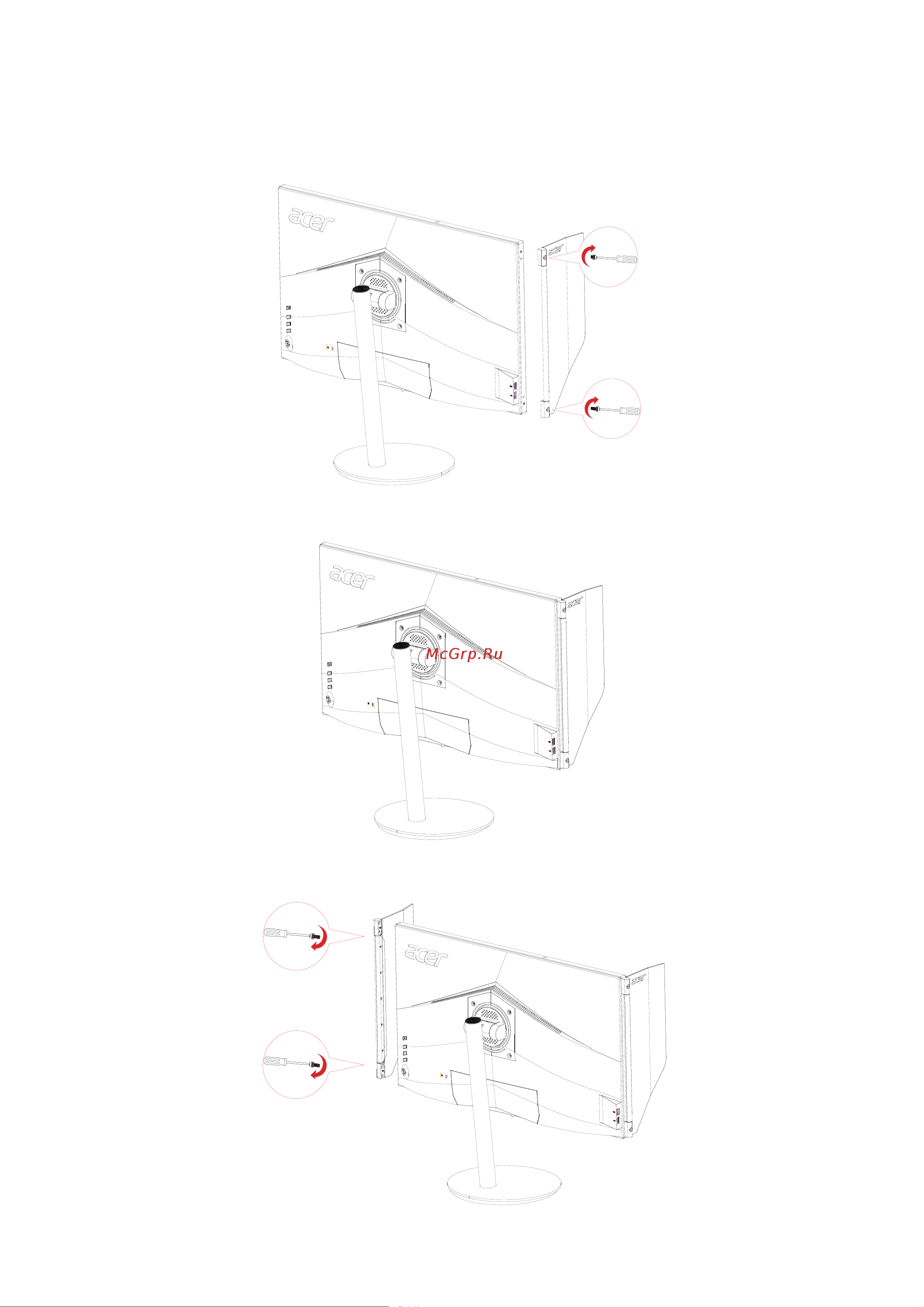 Acer ConceptD CP3271UV (UM.HC1EE.V05) [15/34] Установка на монитор козырька