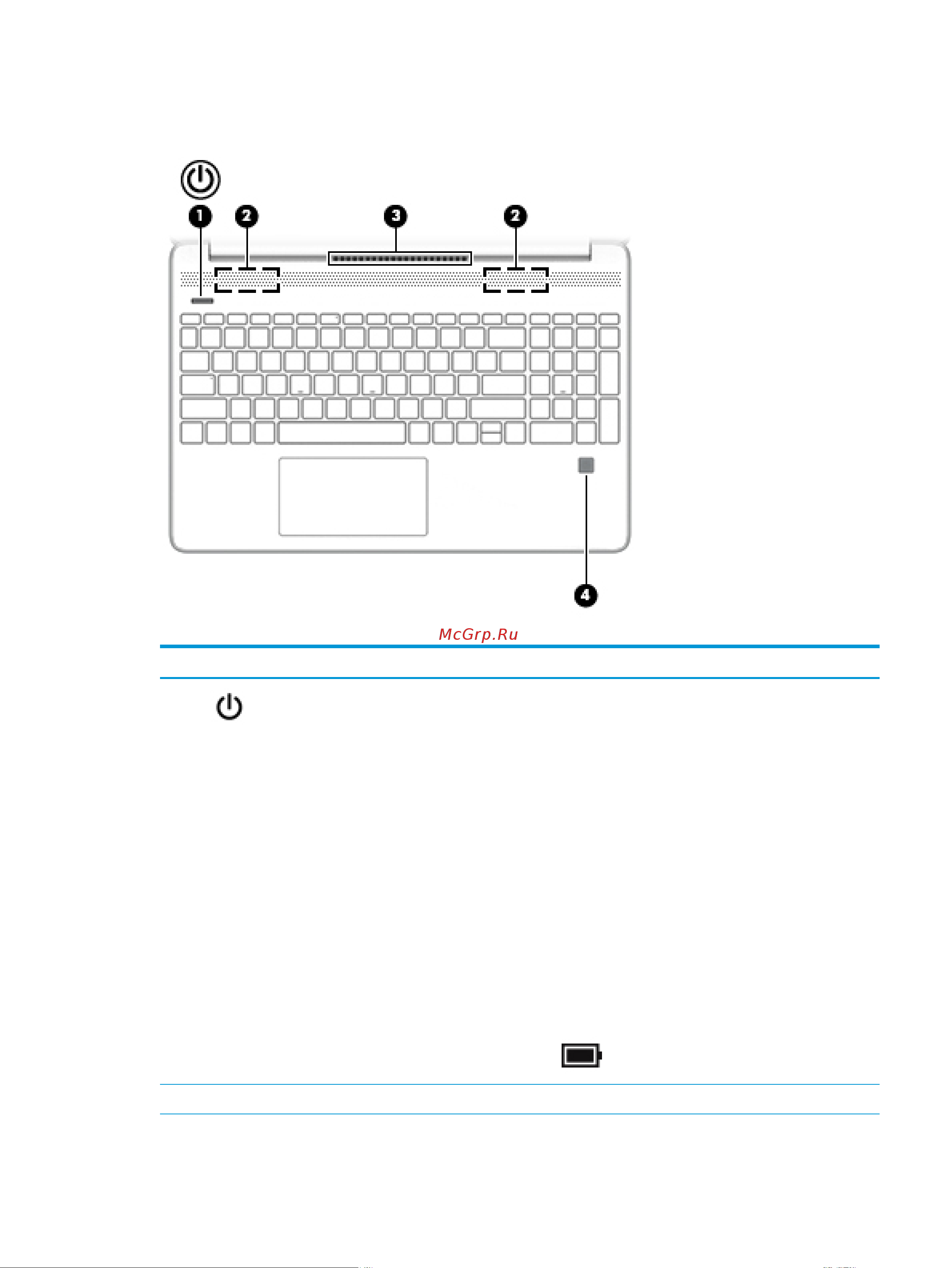 HP 15s-fq2057ur 426A1EA [23/83] Кнопка вентиляционное отверстие динамики и считыватель отпечатков пальцев