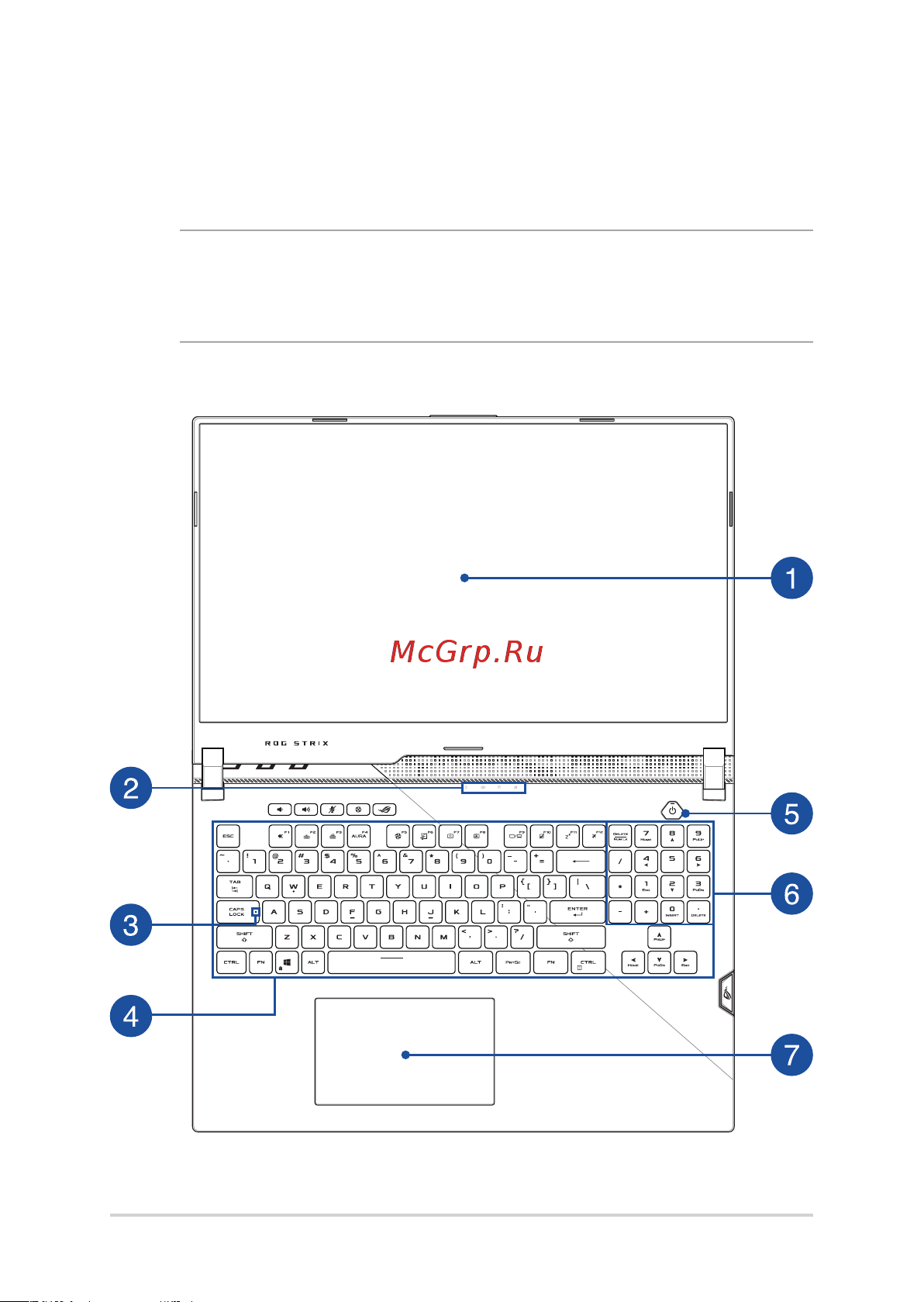 Asus ROG Strix SCAR 17 G733QS-K4232T [16/98] Вид сверху крышка открыта