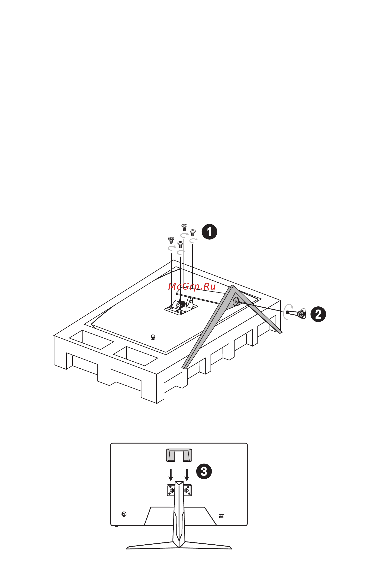 MSI MAG ARTYMIS 242C [4/32] Установка монитора на подставку