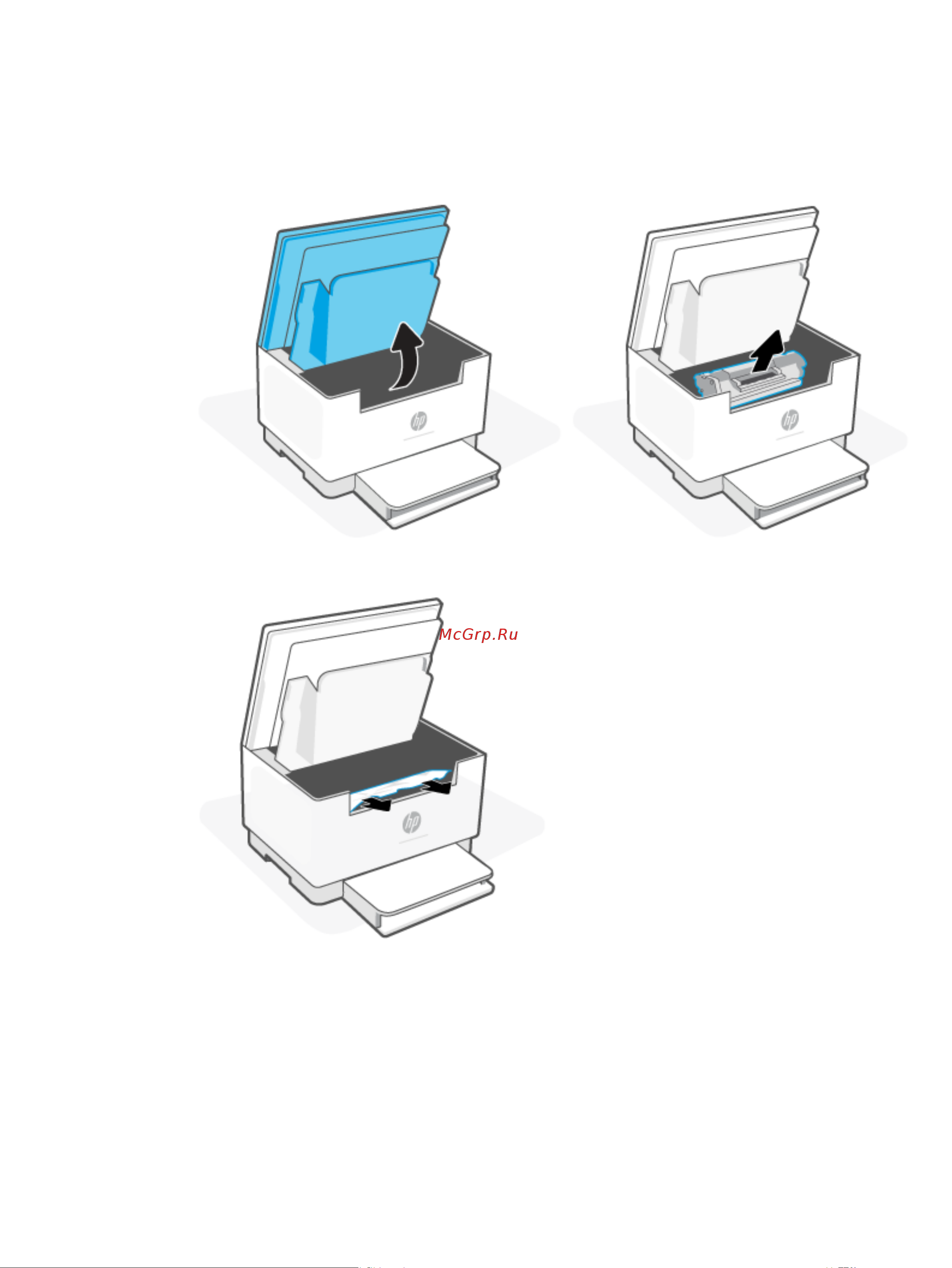 HP LaserJet M236d [83/166] Устраните замятия в области печатающего картриджа