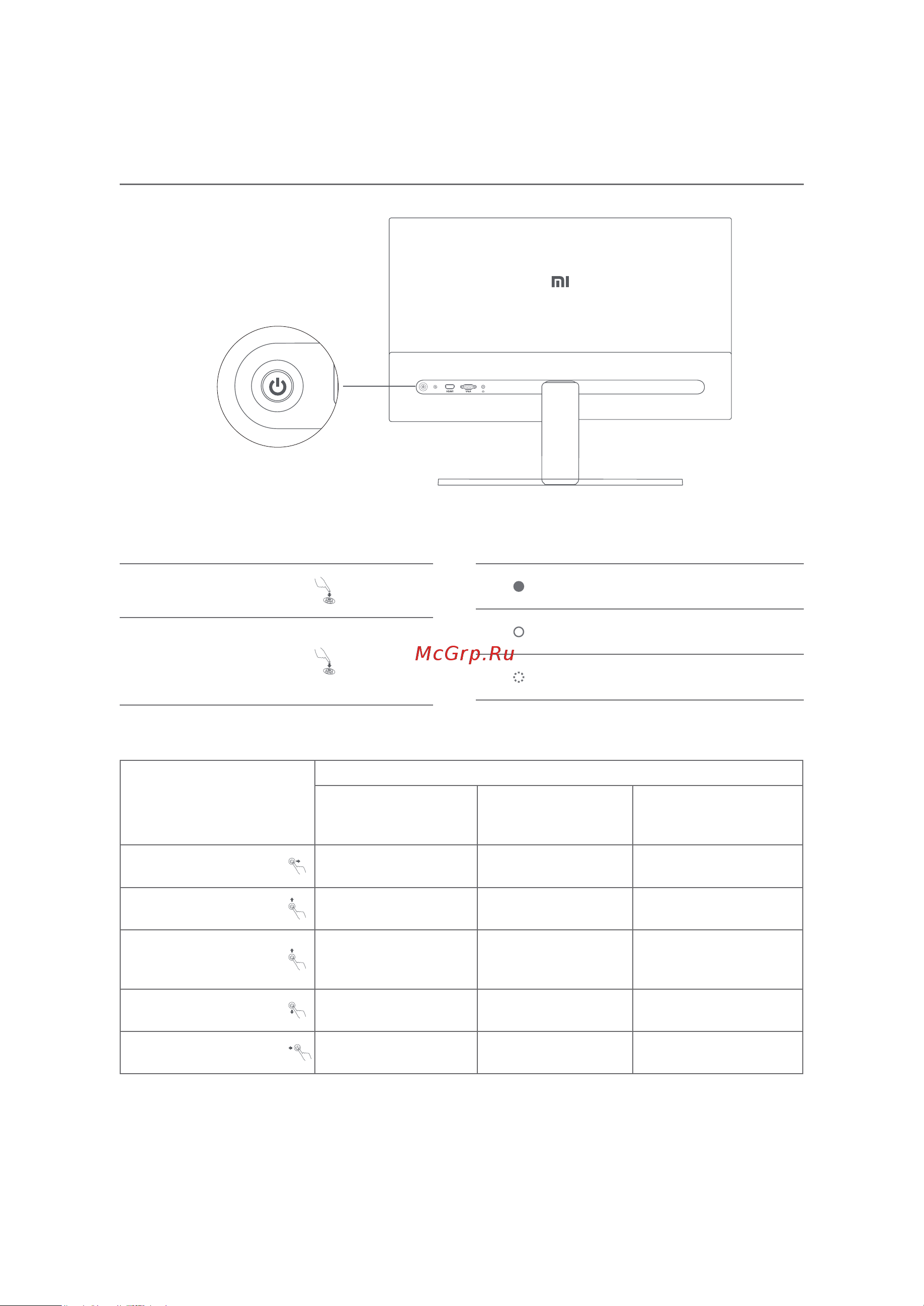 Xiaomi Mi Desktop Monitor 27'' RMMNT27NF (BHR4975EU) [109/144] Kierunkowy przycisk nawigacyjny instrukcje