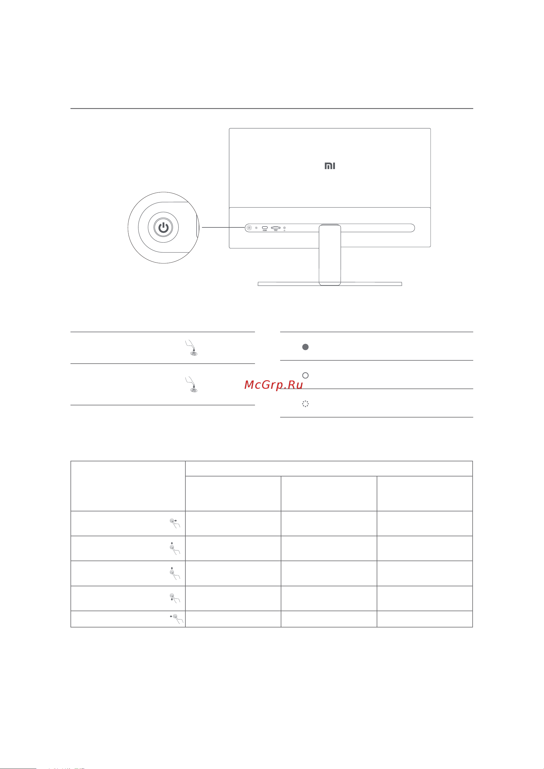Xiaomi Mi Desktop Monitor 27'' RMMNT27NF (BHR4975EU) [7/144] Way navigation button instructions