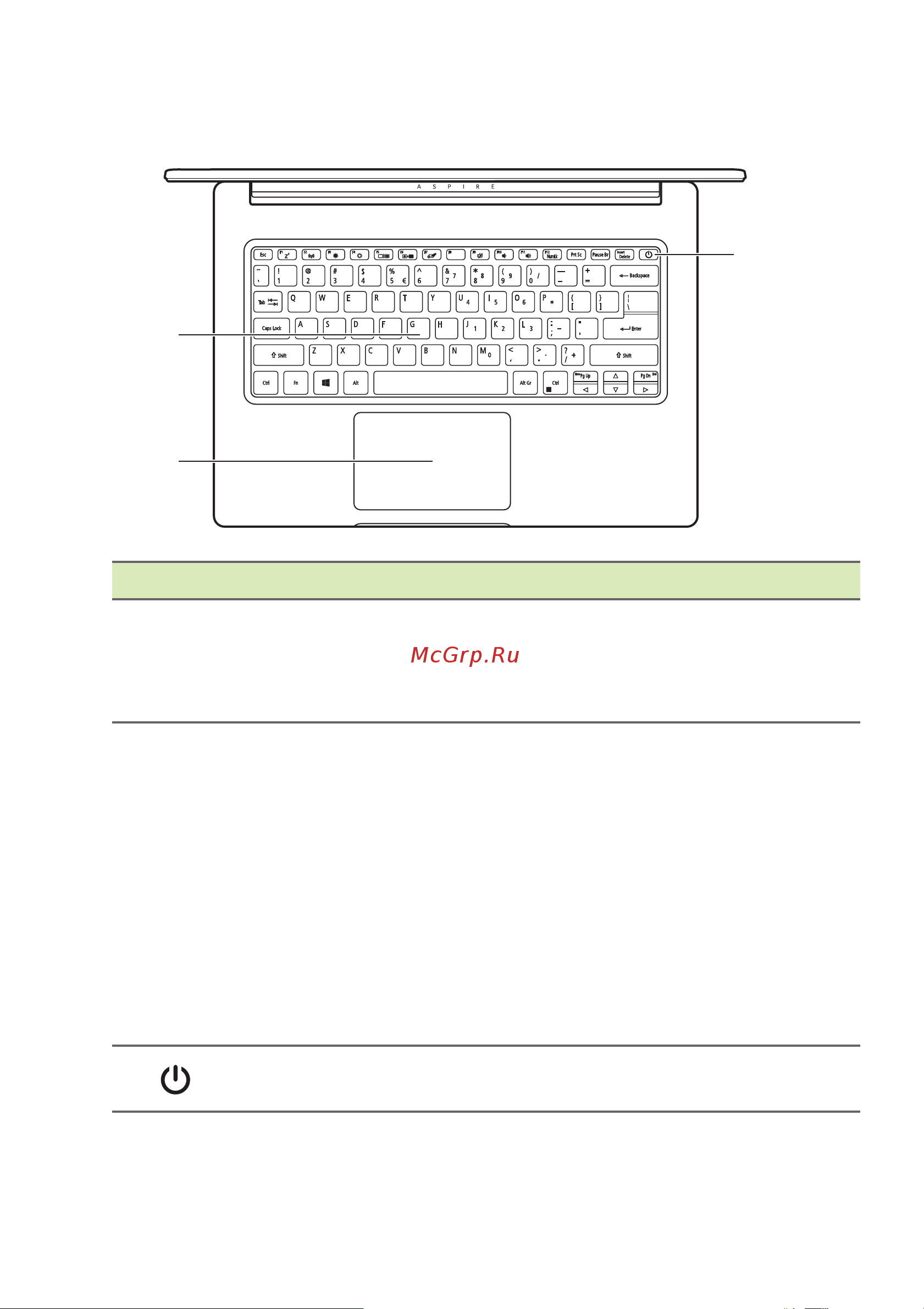 Acer Aspire 1 A114-61-S45P NX.A4CER.001 [15/96] Вид клавиатуры