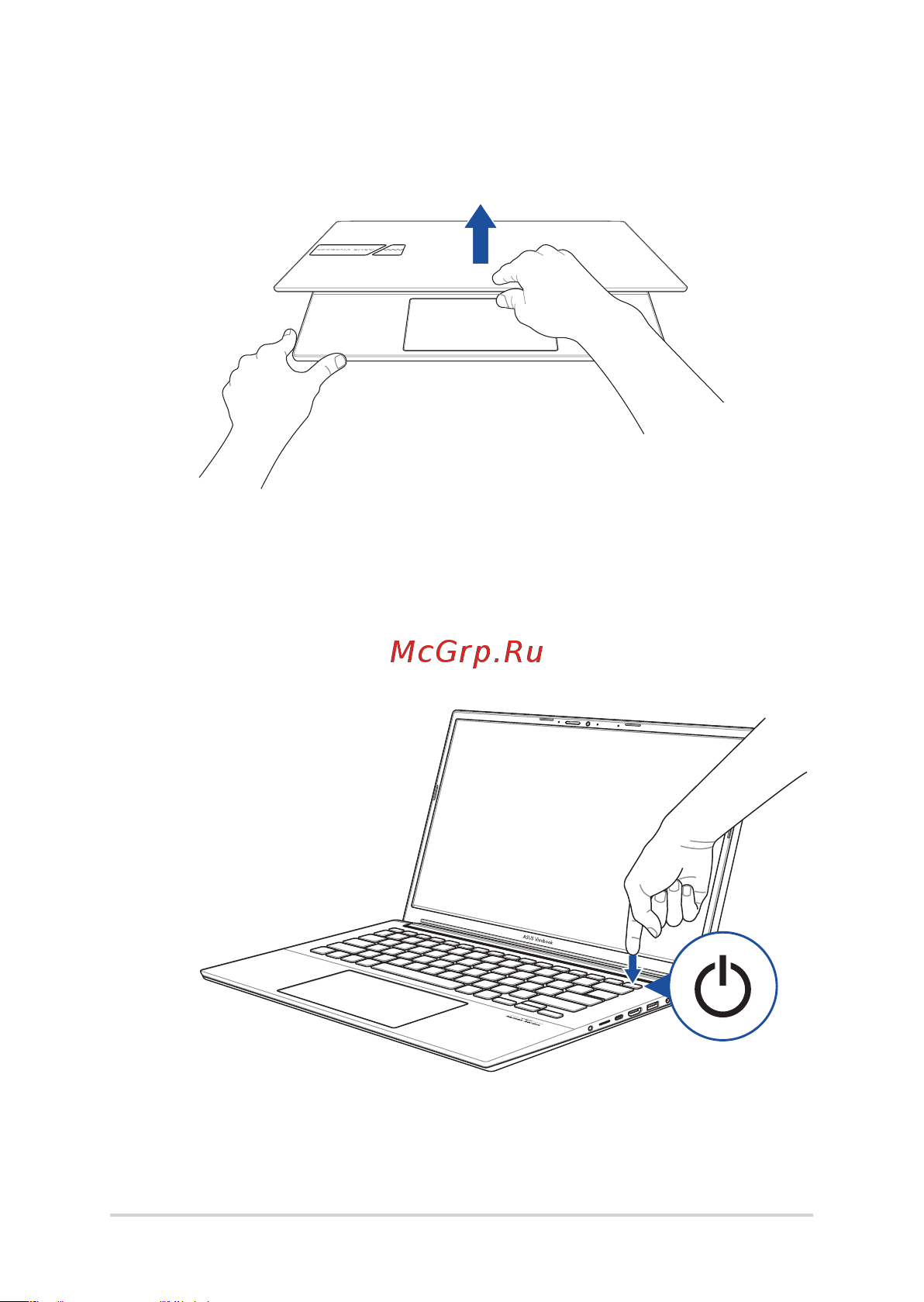 Asus VivoBook Pro 14 OLED K3400PA-KM028W [30/96] Нажмите кнопку питания