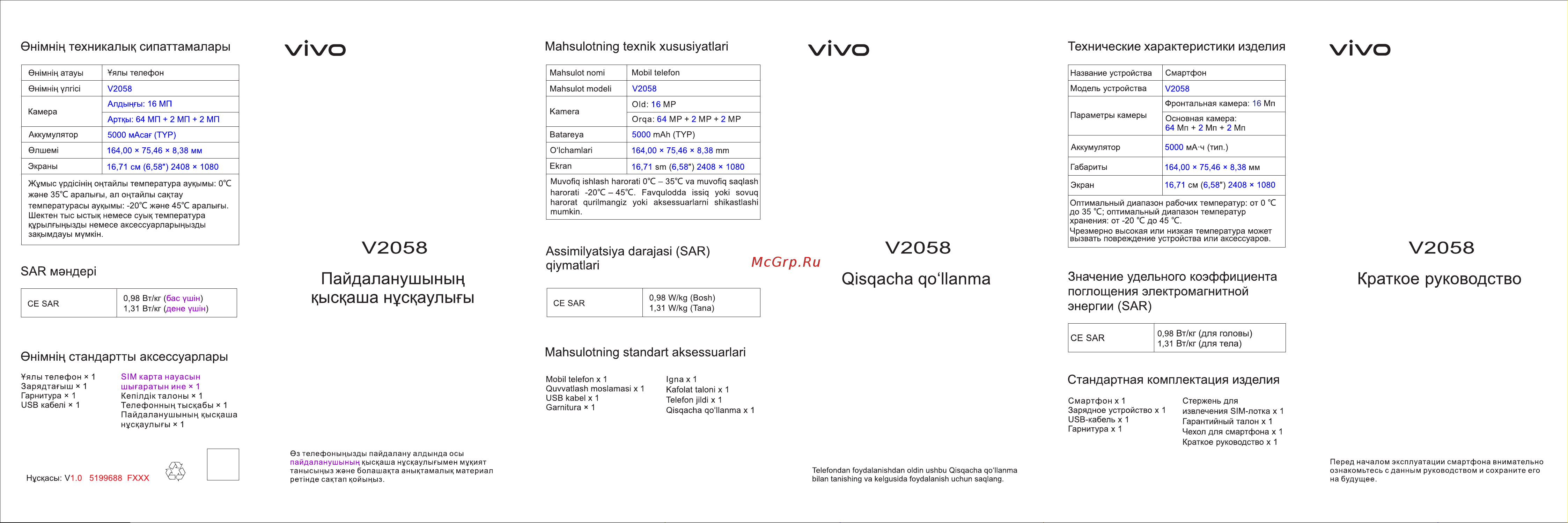 VIVO Y53S 6/128GB радужное небо Инструкция по эксплуатации онлайн