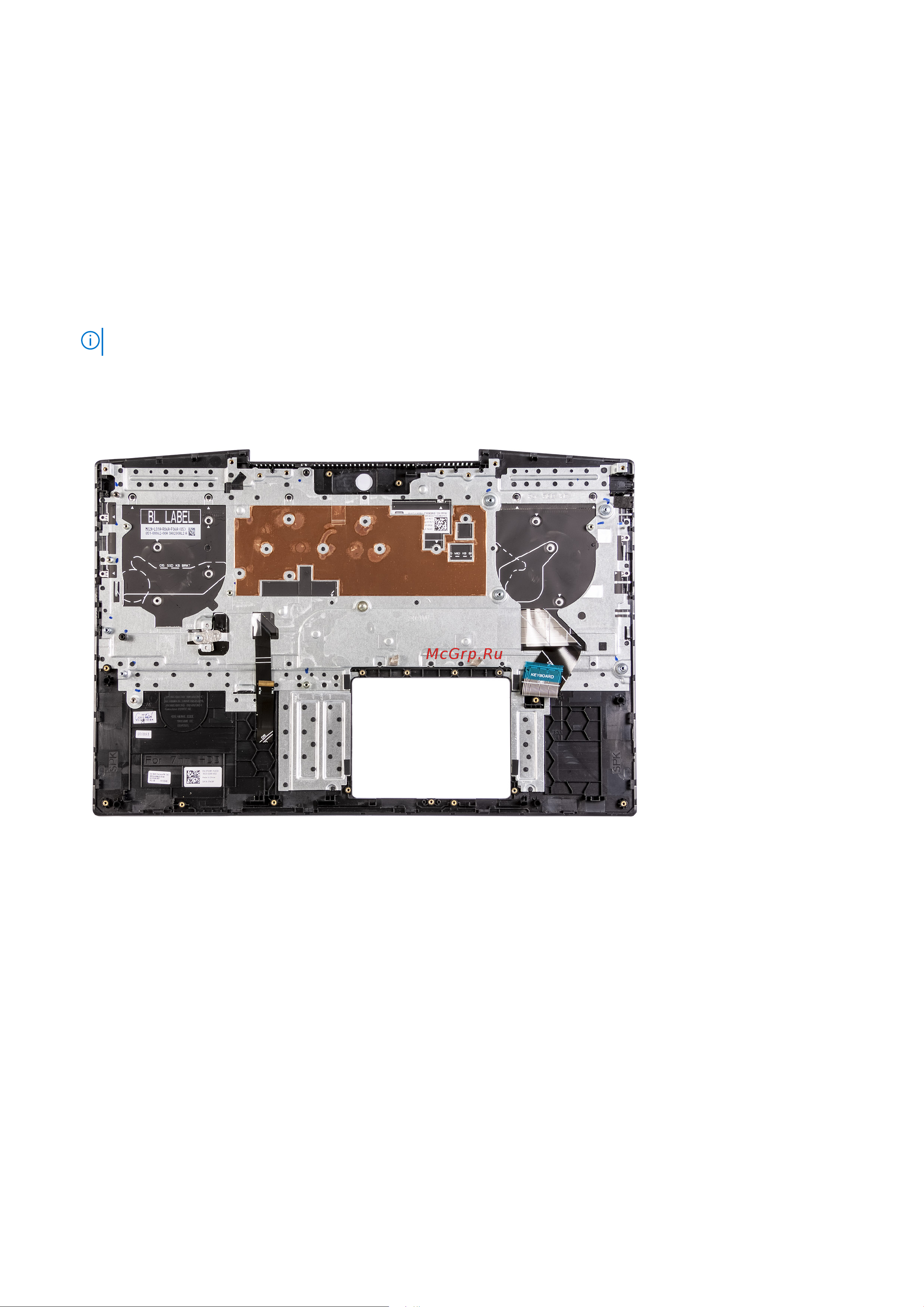 Dell G515-5385 [60/81] Установка упора для рук и клавиатуры в сборе