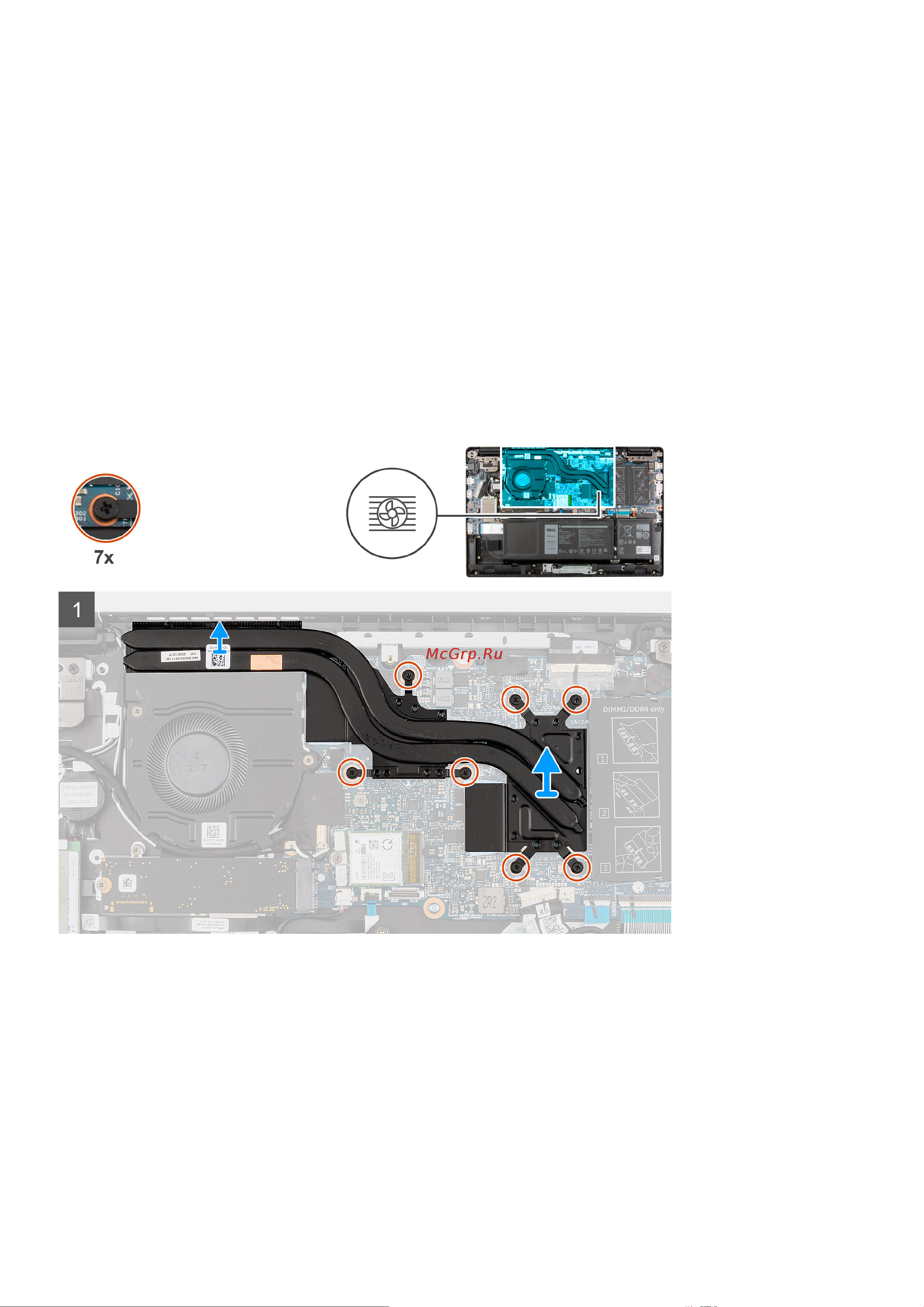 Dell Latitude 3520-2422 [55/129] Извлечение радиатора в сборе для компьютеров с выделенной графической платой