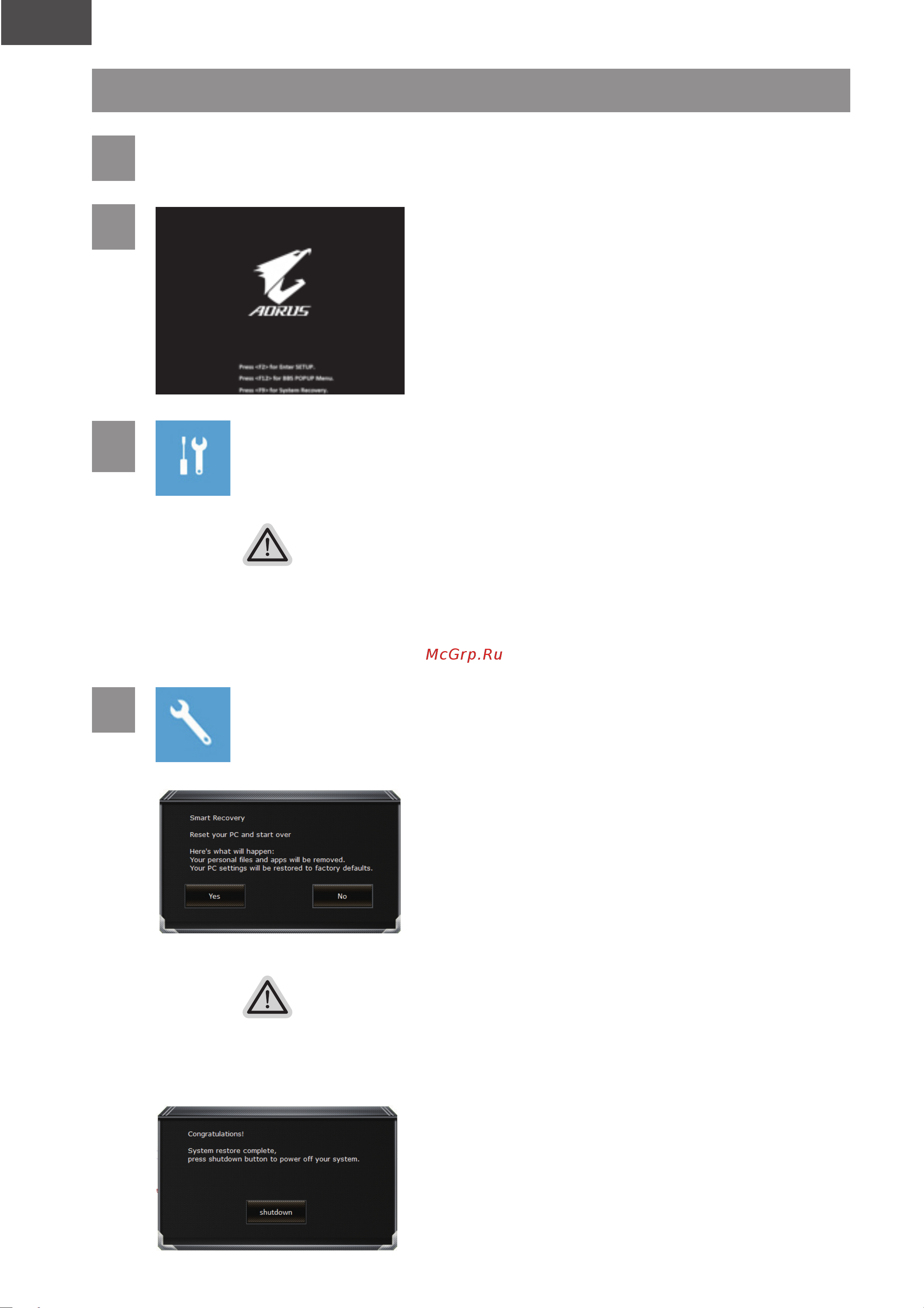 Gigabyte AORUS 17G XD-73UK325SH [25/153] Průvodce obnovením systému windows 10