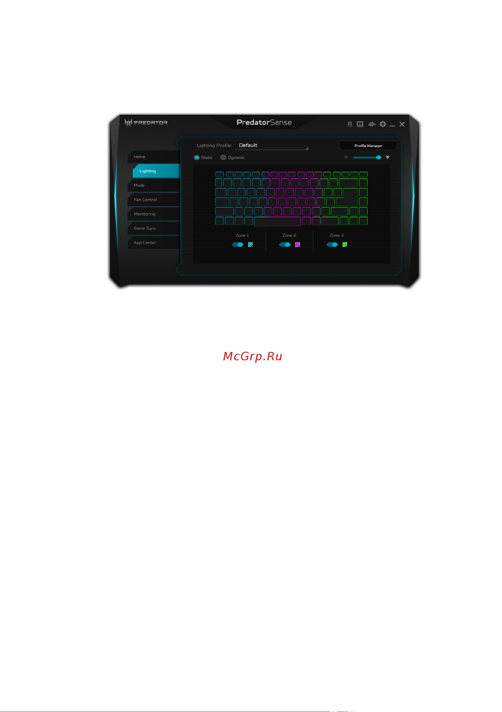Acer Predator Triton 500 SE PT516-51s-953W NH.QAKER.00 [56/115] Настройка подсветки клавиатуры