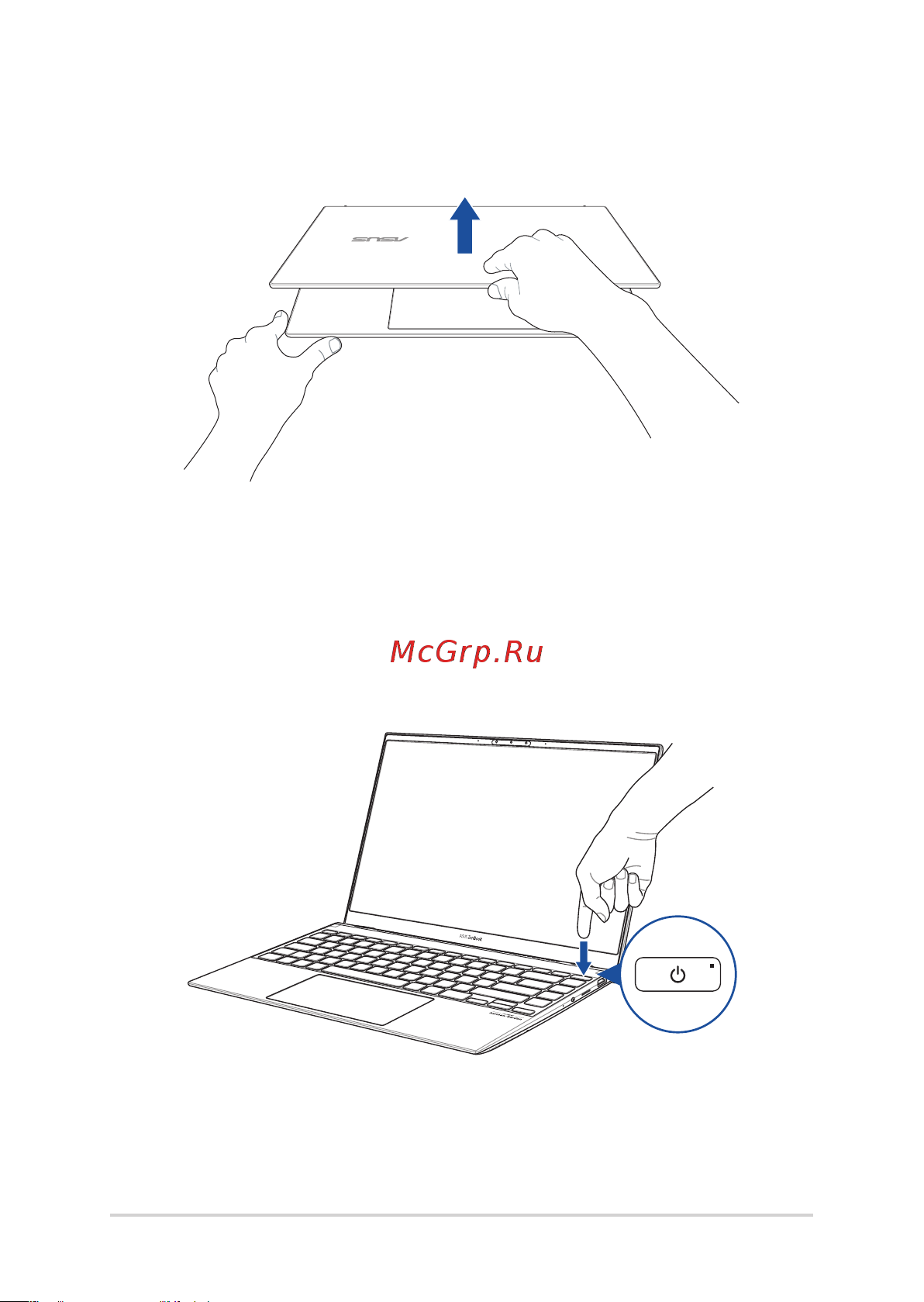 Asus Zenbook 14 UM425QA-KI075T [30/98] Нажмите кнопку питания
