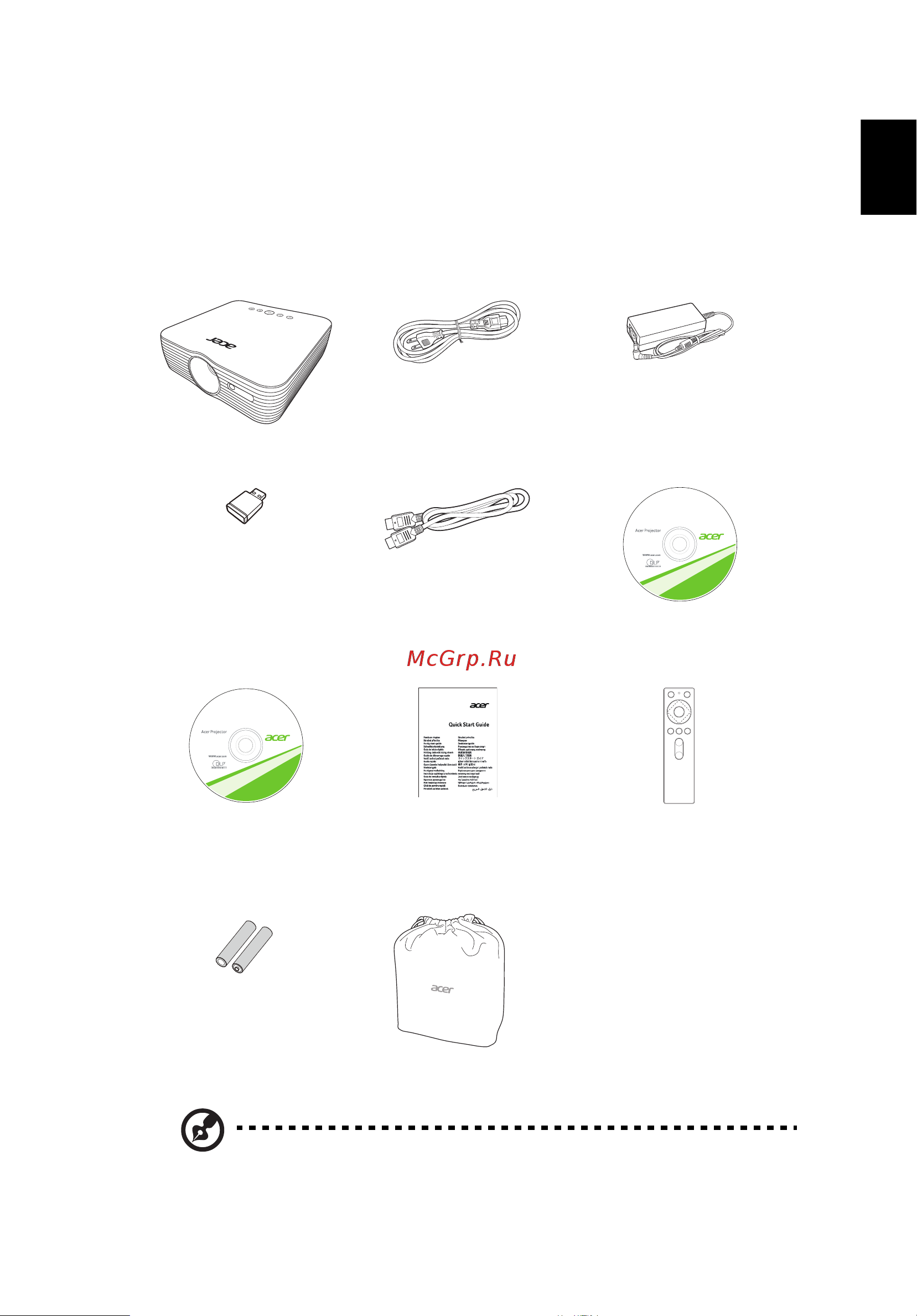 Acer B250i (MR.JS911.001) [11/43] Комплектация