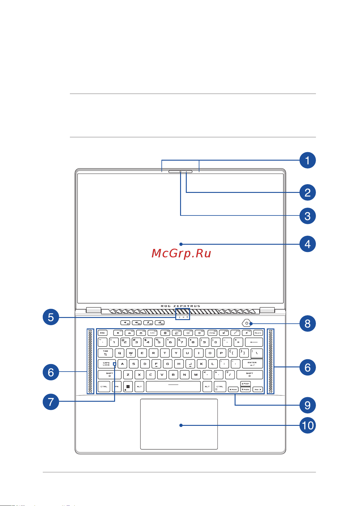 Asus ROG Zephyrus M16 GU603ZM-K8005W [16/110] Вид сверху