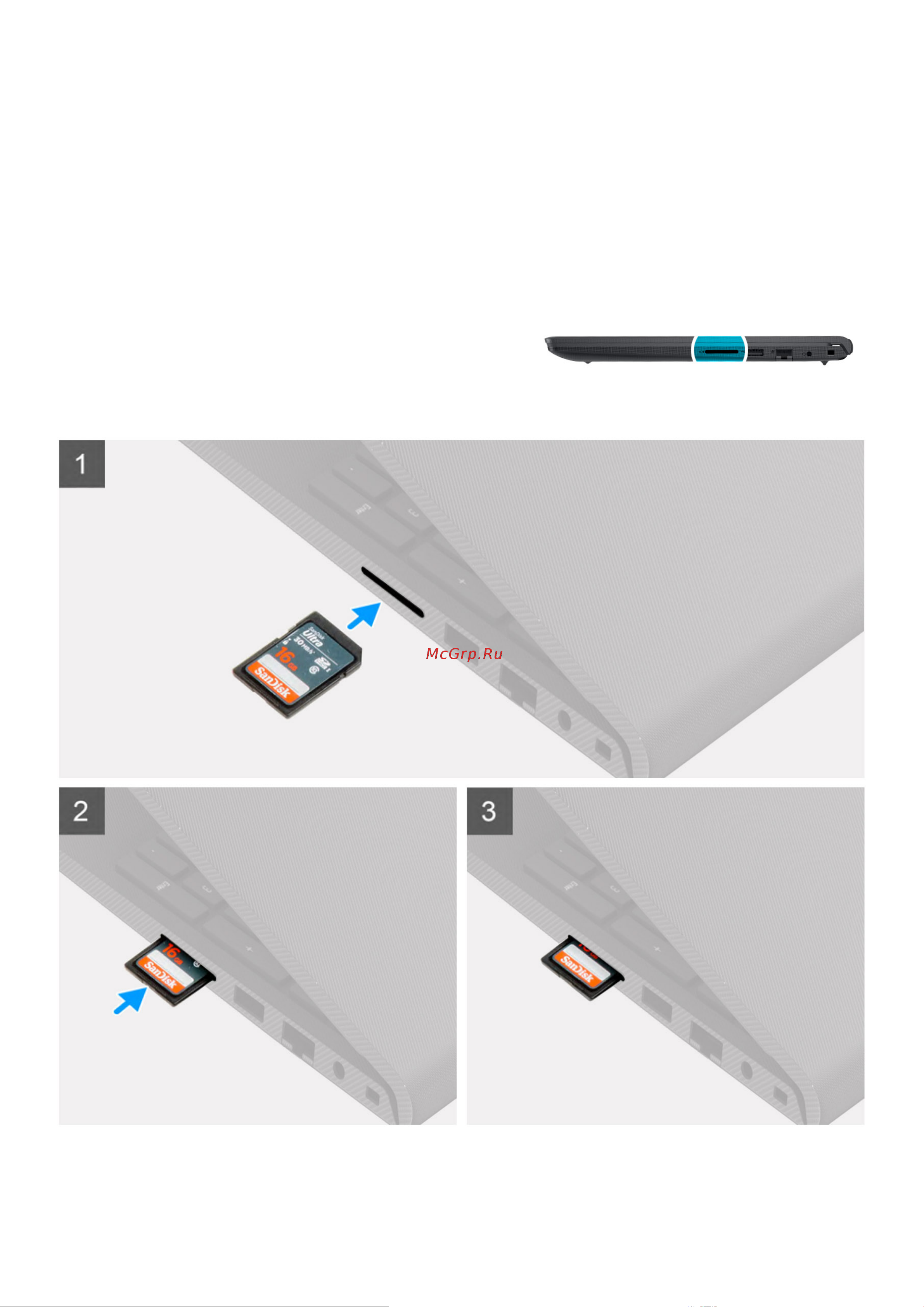 Dell Vostro 3515-5531 [15/91] Установка карты памяти secure digital sd