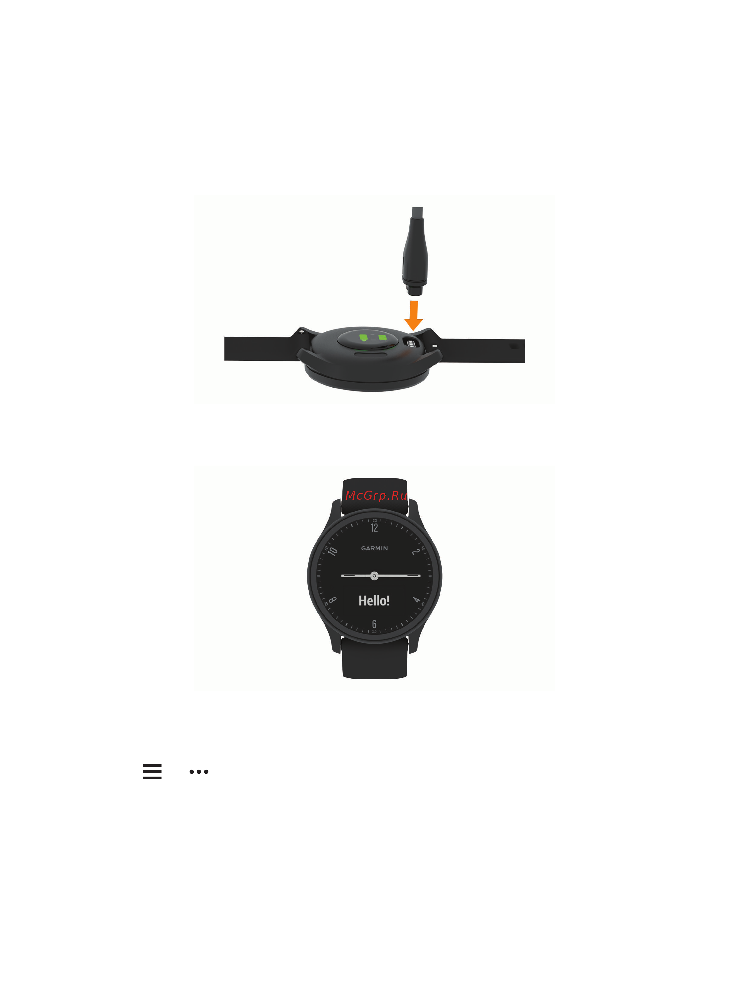Garmin vivomove Sport (010-02566-00) [6/44] Включение и настройка устройства
