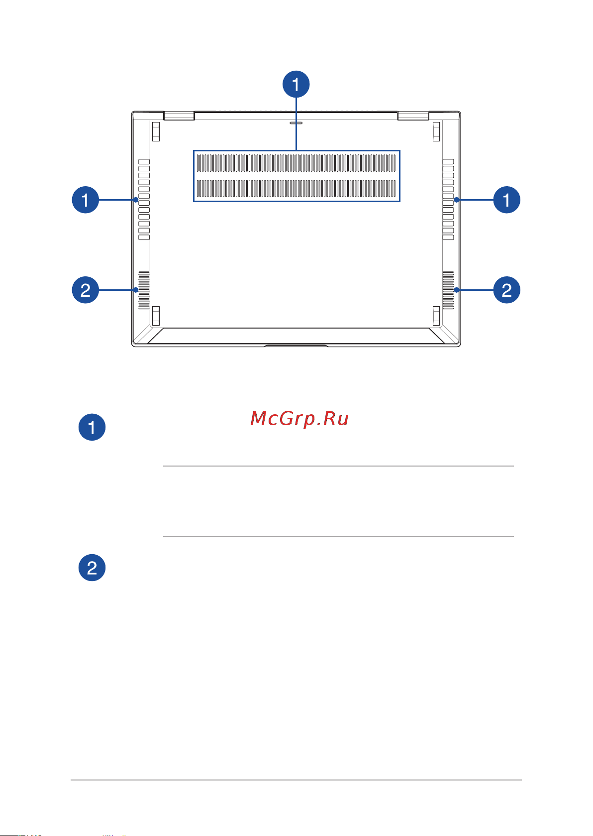 Asus ZenBook 14 Flip UP5401EA-KN138W(90NB0V41-M006D0) [23/114] Вентиляционные отверстия