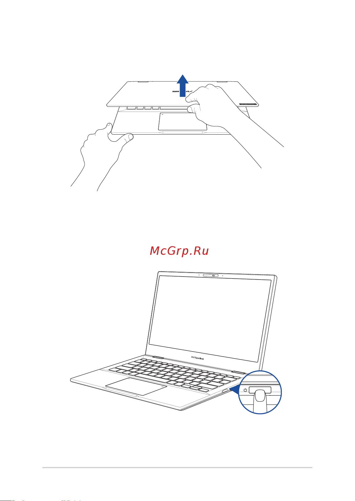 Asus Expertbook 13 OLED B5302FEA-LF0595R [32/96] Откройте крышку