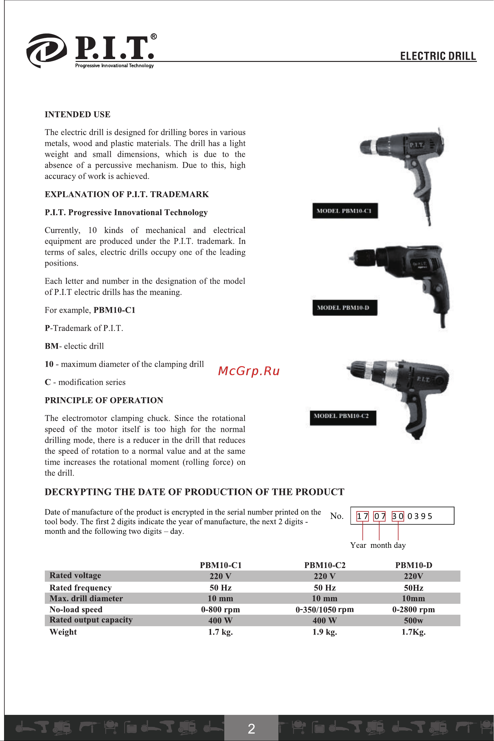 P.I.T. PBM10-C1 МАСТЕР [3/26] Decrypting the date of production of the product