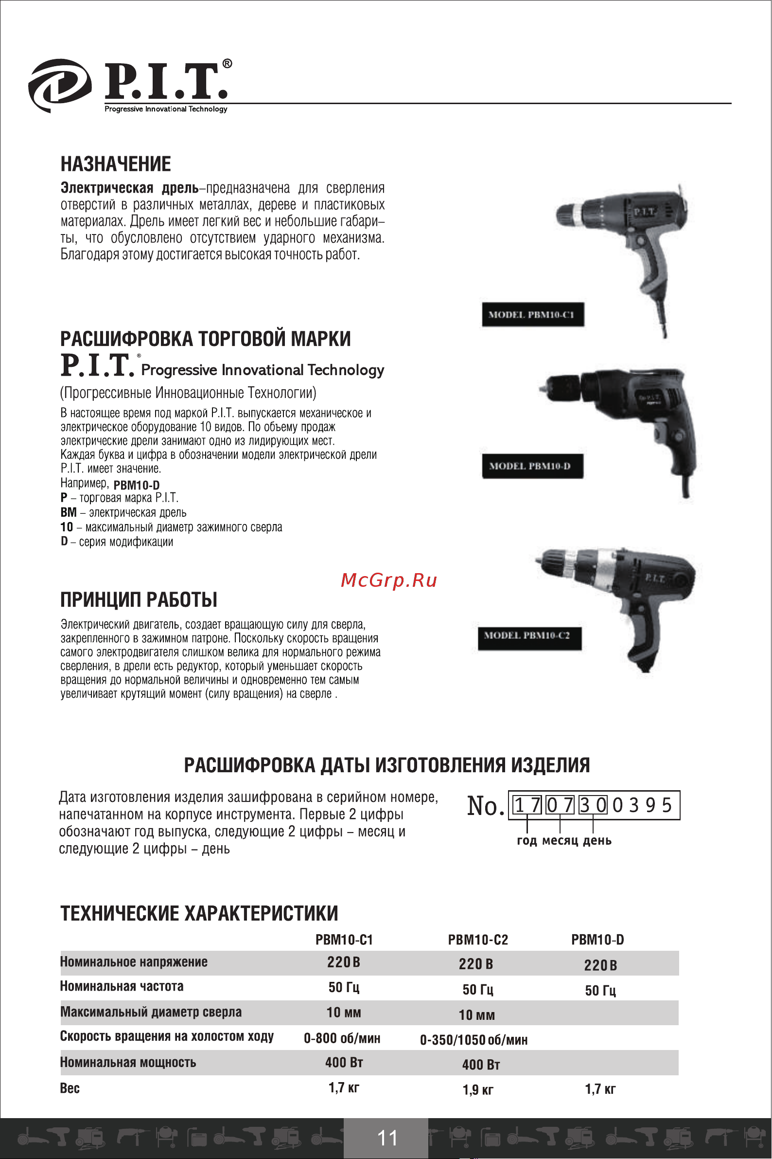 P.I.T. PBM10-D СТАНДАРТ [12/26] Страница 12