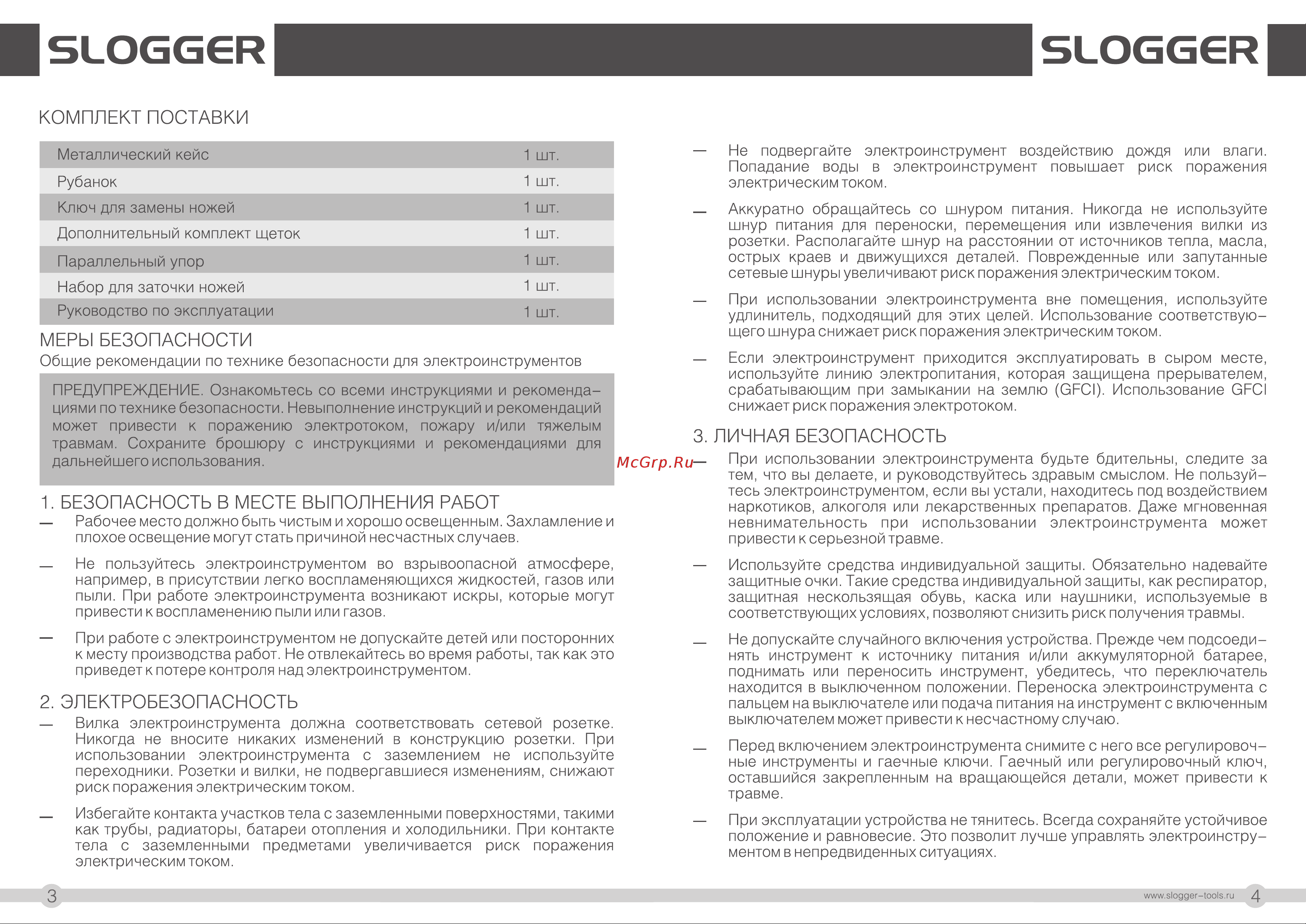 Slogger PL115 1150Вт, 90/2мм, 1/2 [3/8] Комплект поставки