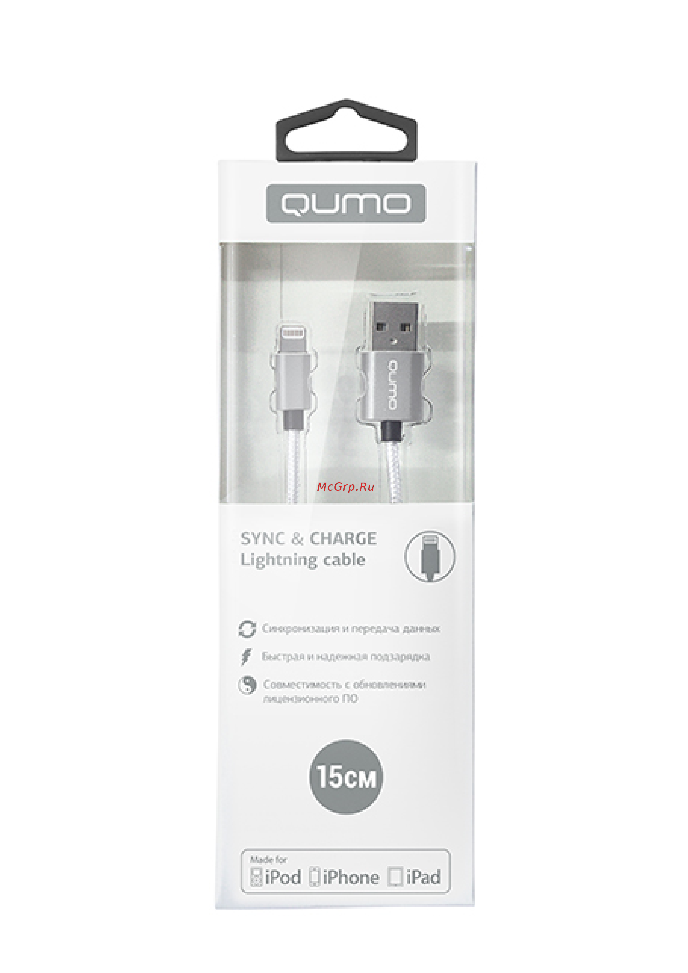 Qumo MFI С48 USB-Lightn.8pin 15cм Silver Инструкция по эксплуатации онлайн