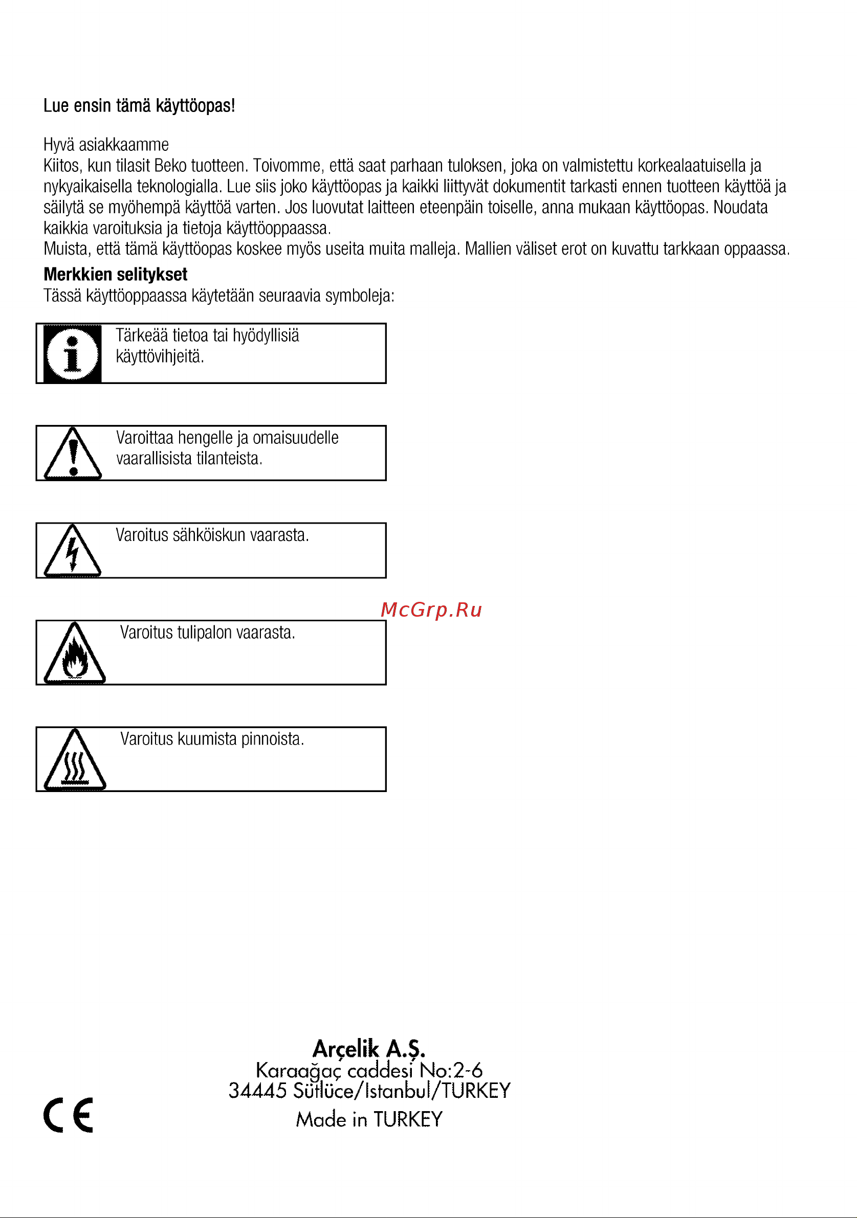 Beko HII 64500 FHT [28/76] Arçelik a ß
