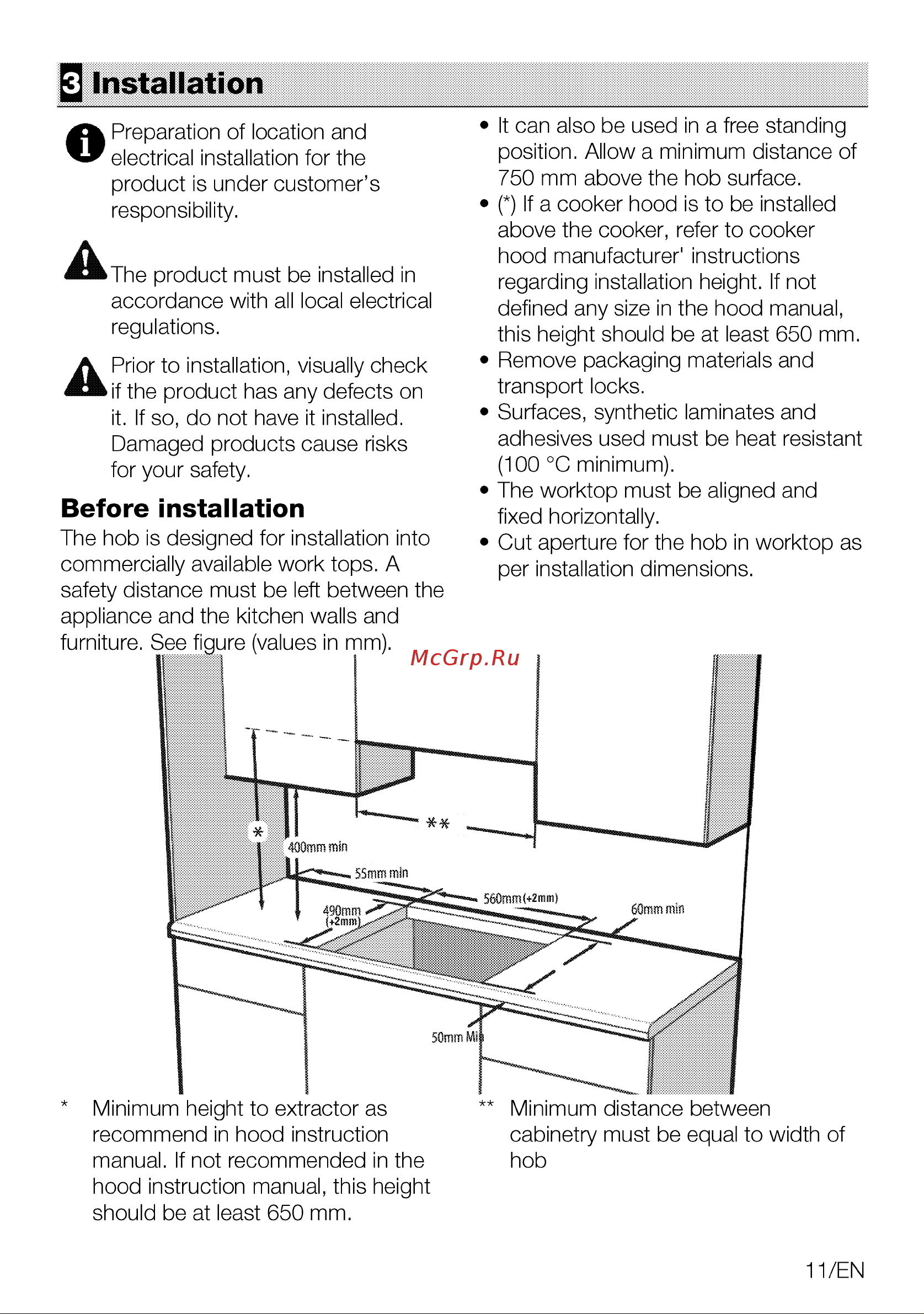 Grundig GIEV 613420 E [11/96] Installation