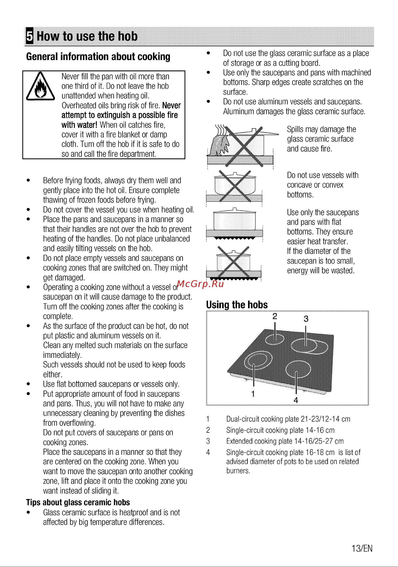Beko hic 64403 x [13/44] How to use the hob