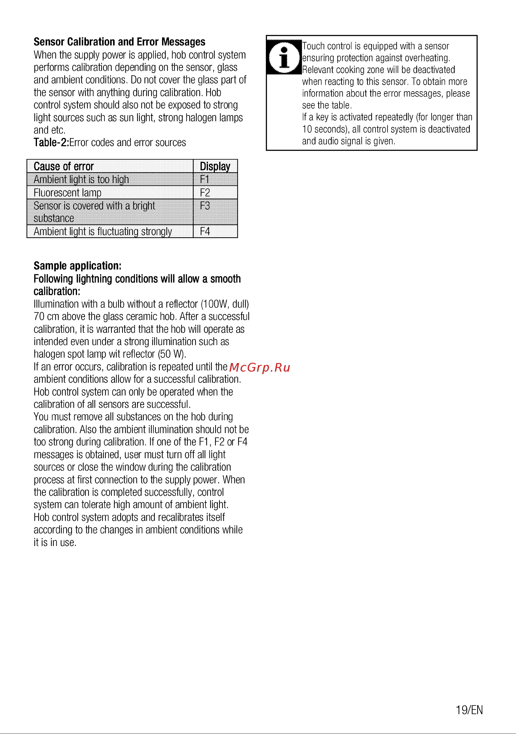 Beko hic 64403 x [19/44] Ensuring protection against overheating relevant cooking zone will be deactivated