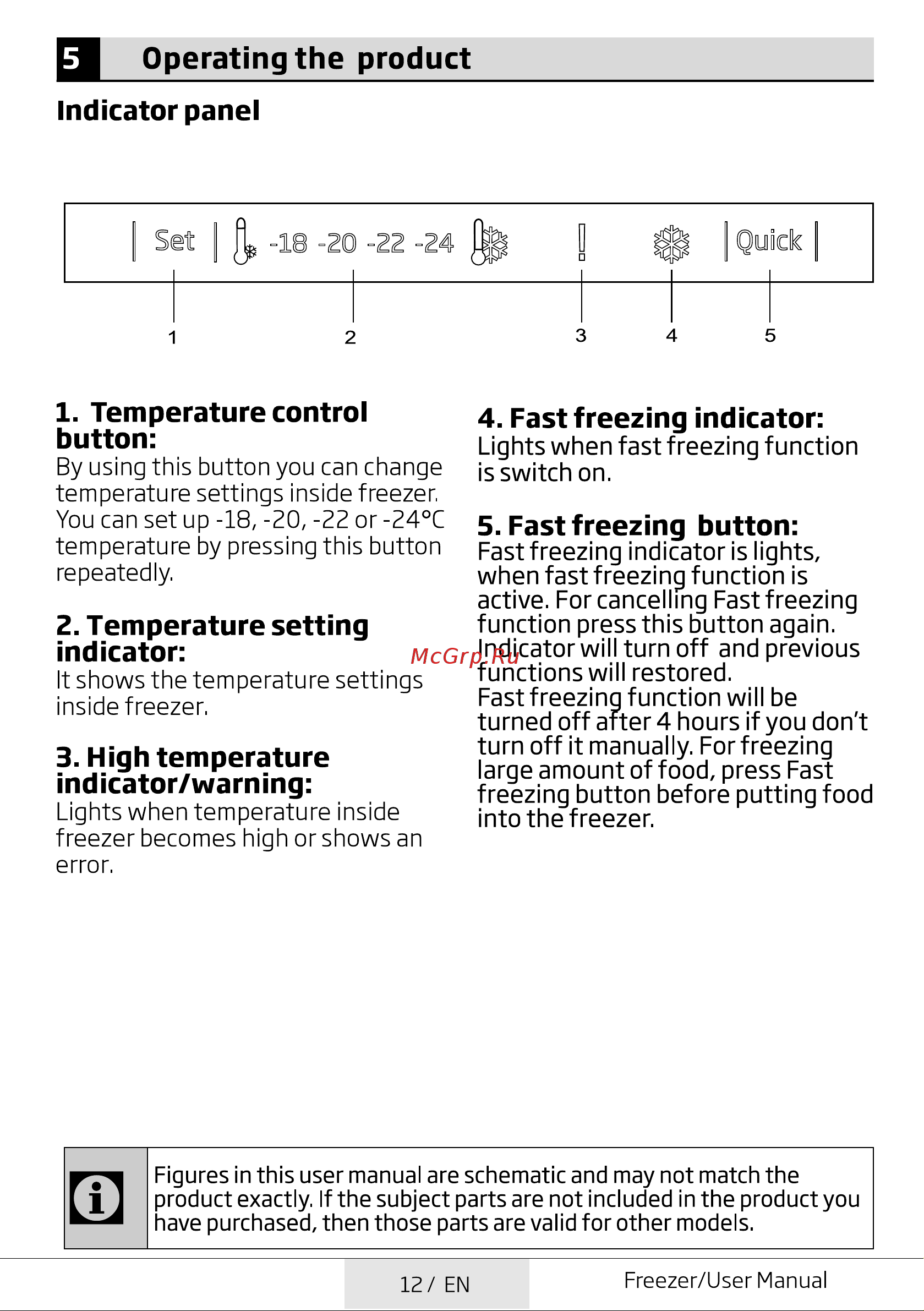 Beko RFSK266T01S [12/48] Fast freezing indicator