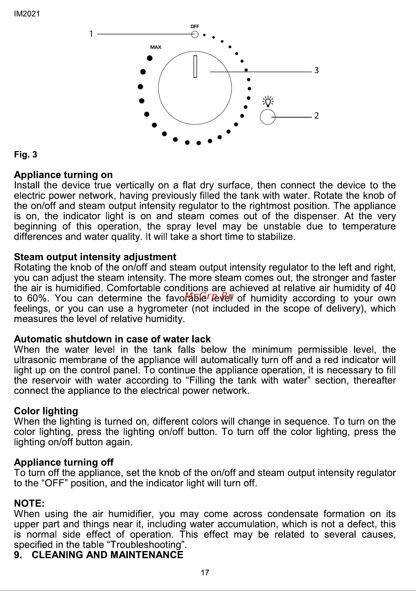 Timberk T-HU3.4-A11M-SV [17/40] Appliance turning on