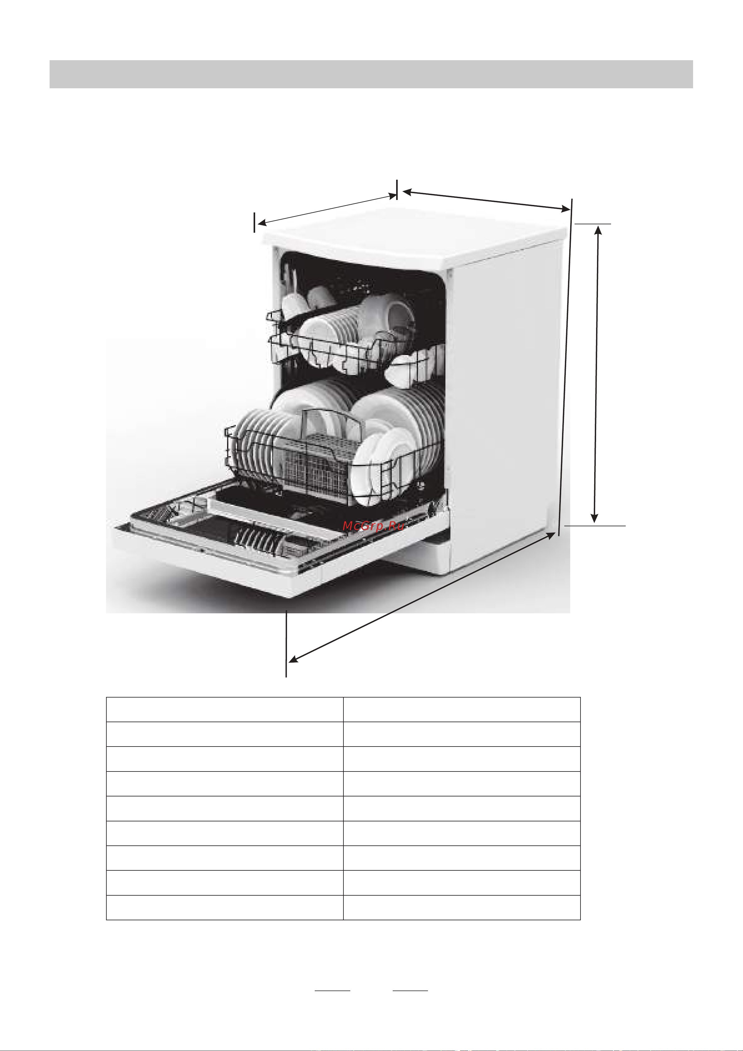WINIA DDW-M1211W [24/27] Технические характеристики