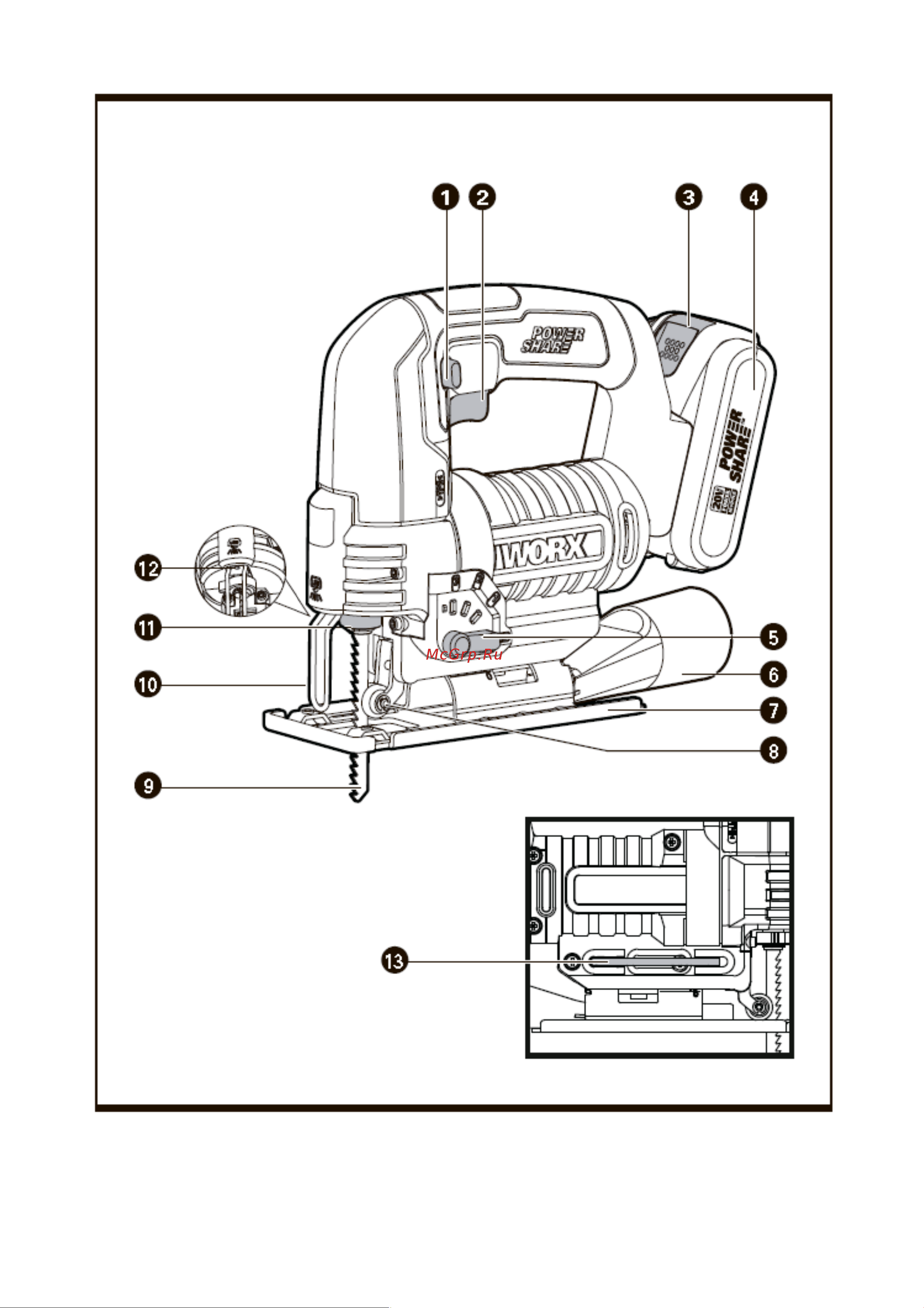 Worx WX543.9 Руководство по эксплуатации онлайн [2/14] 505438