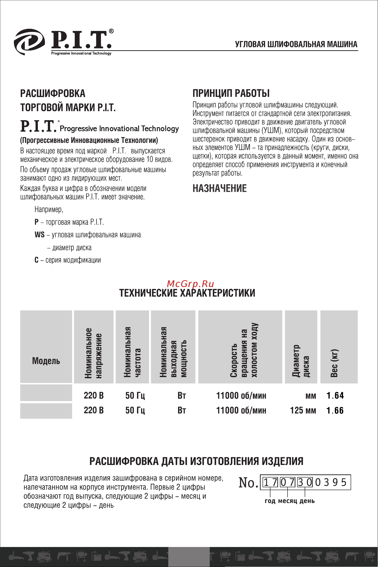 P.I.T. PWS115-C [12/25] Страница 12