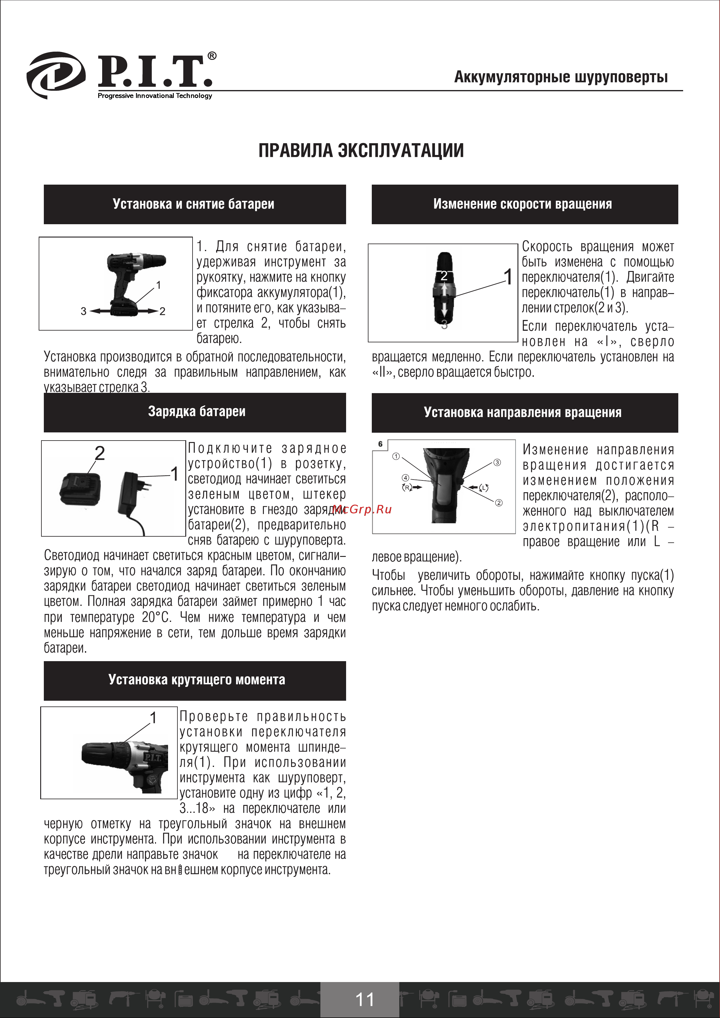 P.I.T. PID03002-16M2/BL [12/21] Правила эксплуатации