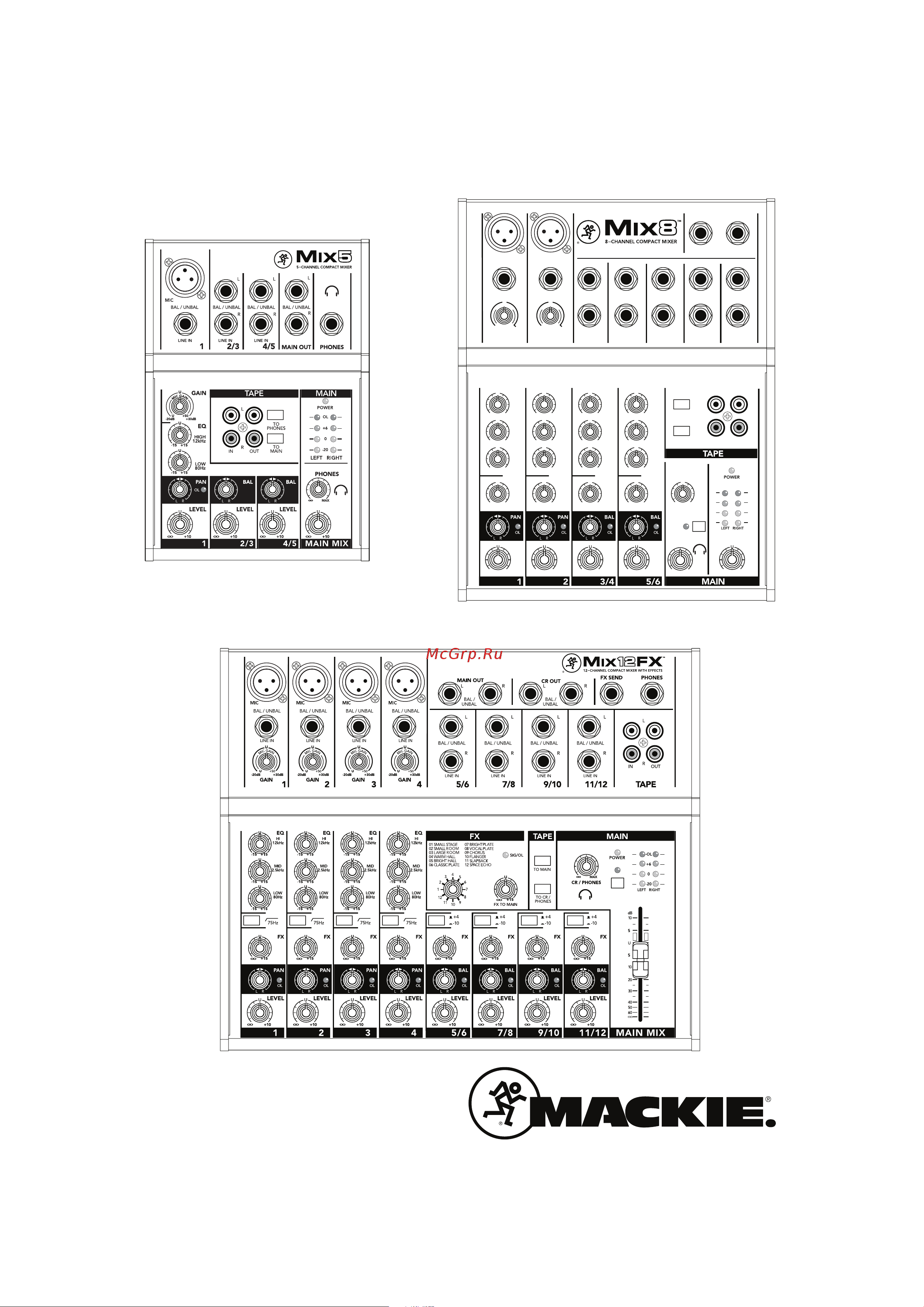 Mackie Mix8 Инструкция по эксплуатации онлайн