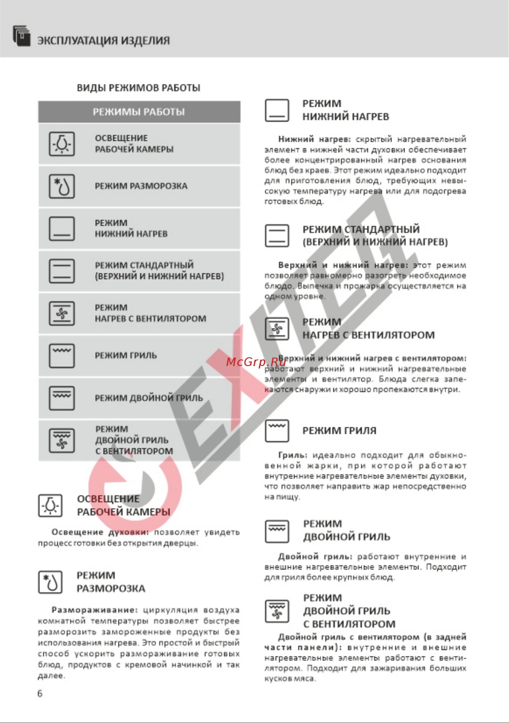 EXITEQ EXO-402 Black [7/23] Виды режимов работы