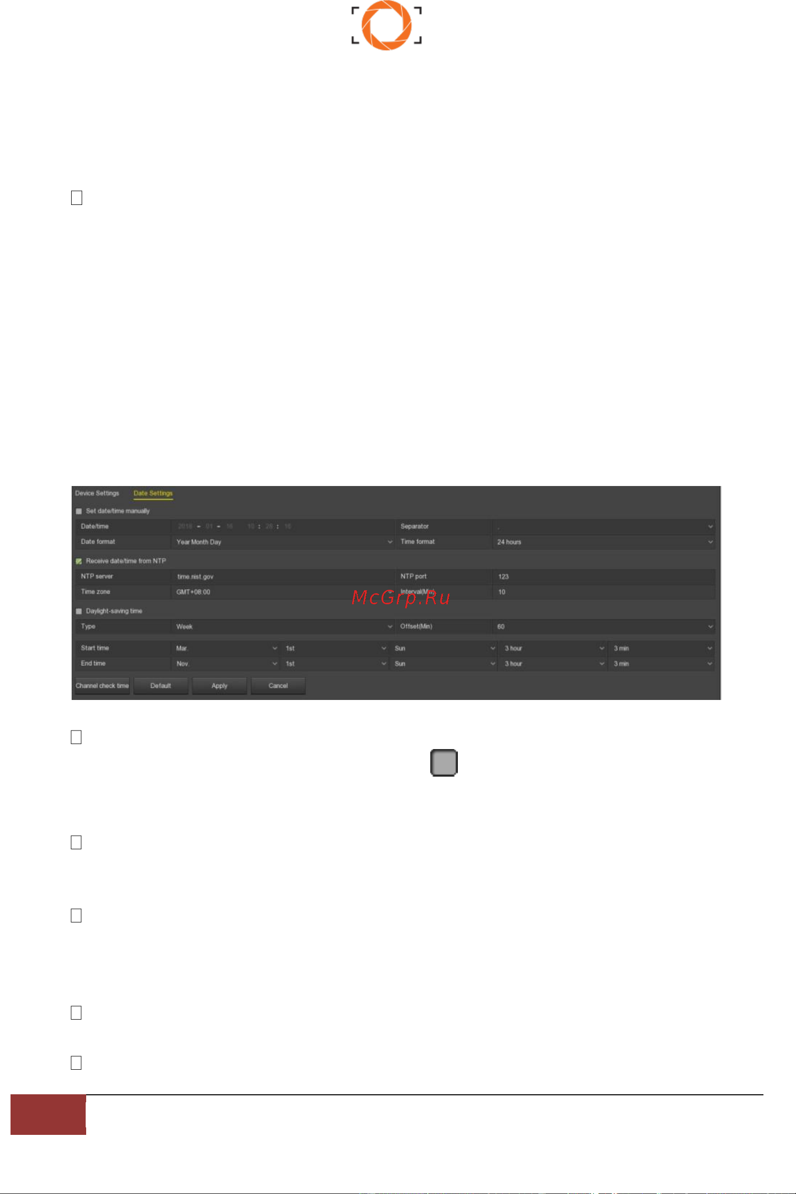 Ison NVR04POE [78/157] Настройки даты date settings