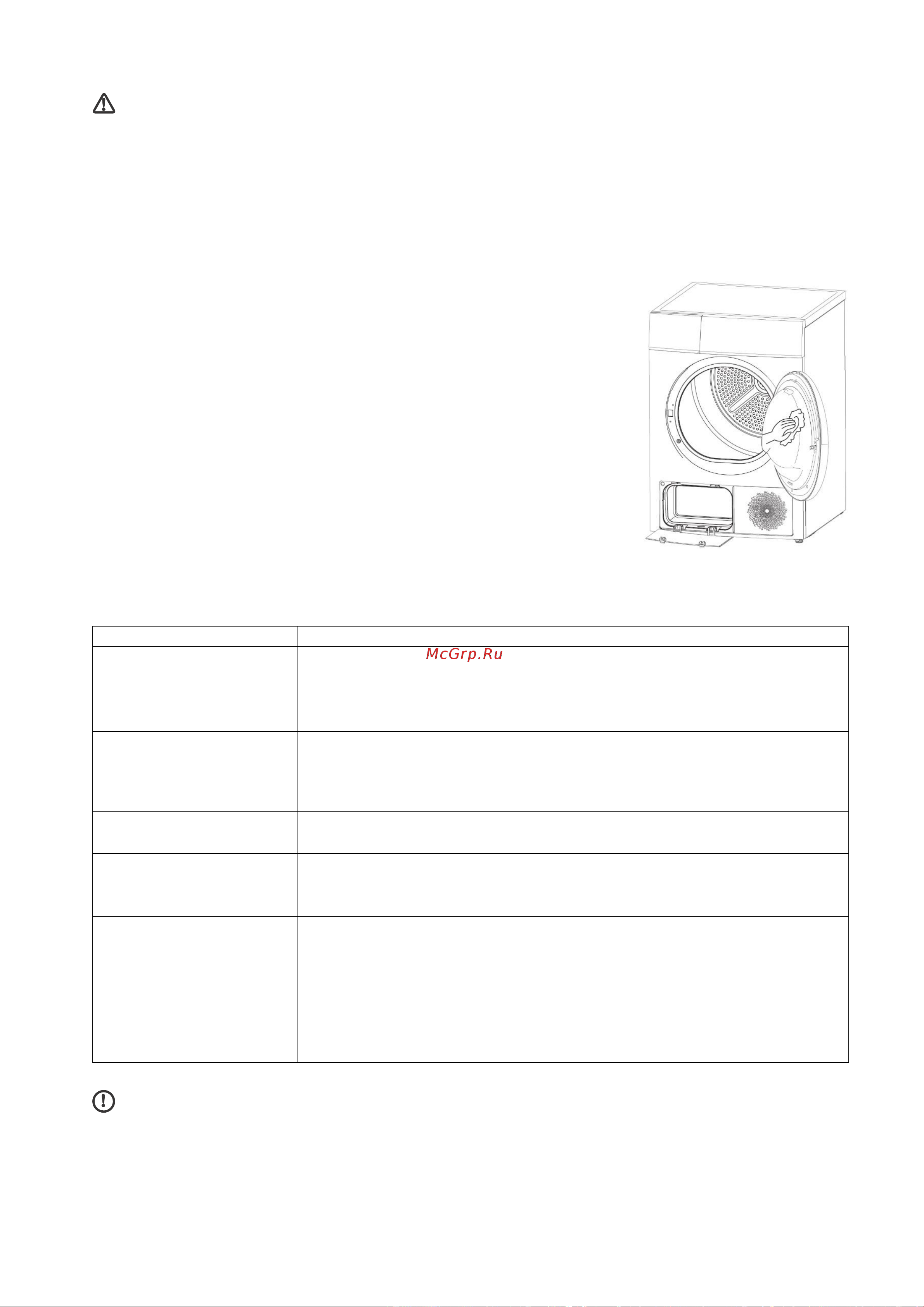 Weissgauff WD 599 DC Inverter Heat Pump Silver [15/17] Очистите уплотнители очистите датчик влажности внутри барабана выньте все фильтры воздушный туннель перед