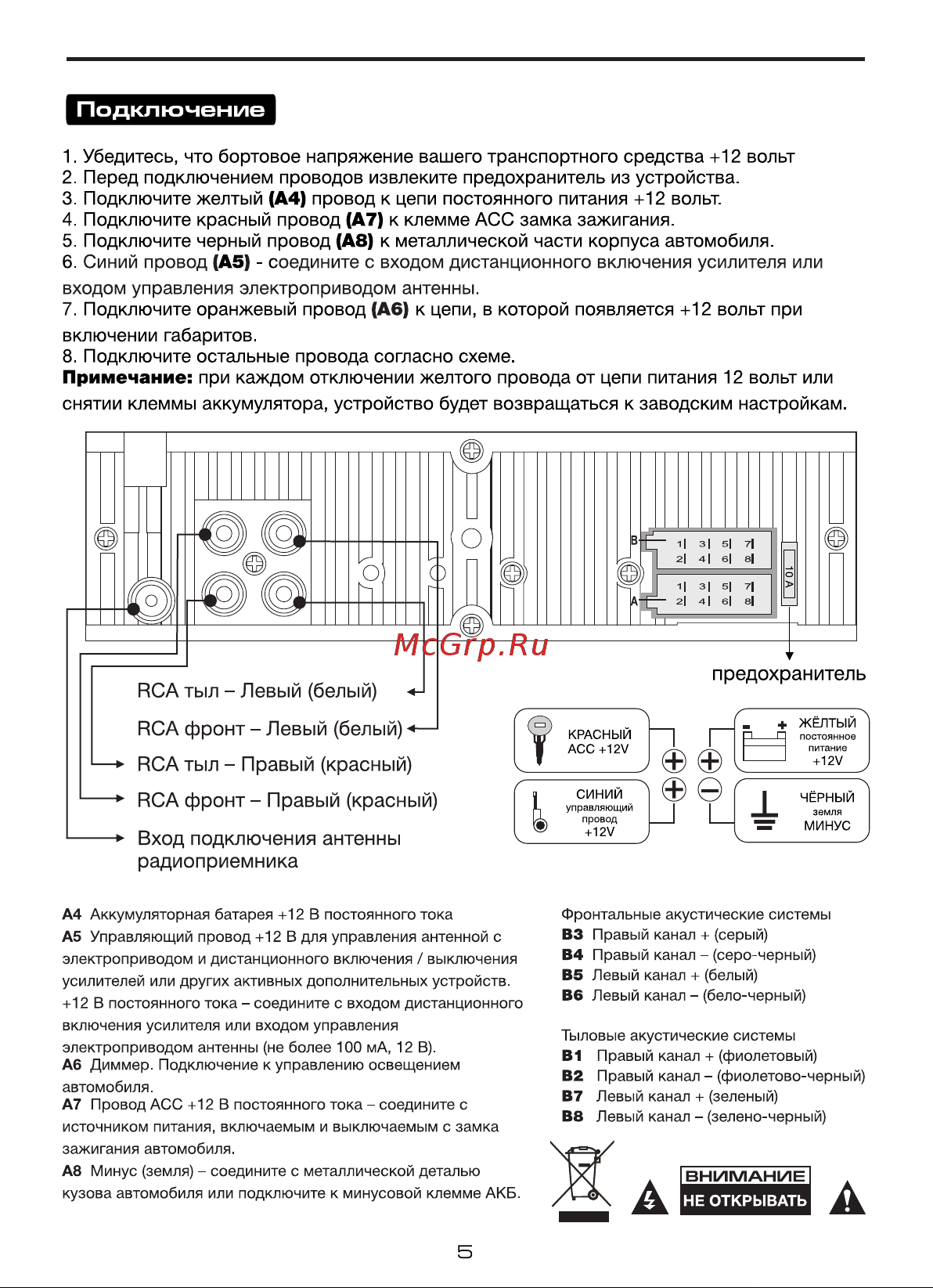 Aura AMH-215BT [6/16] Подключение