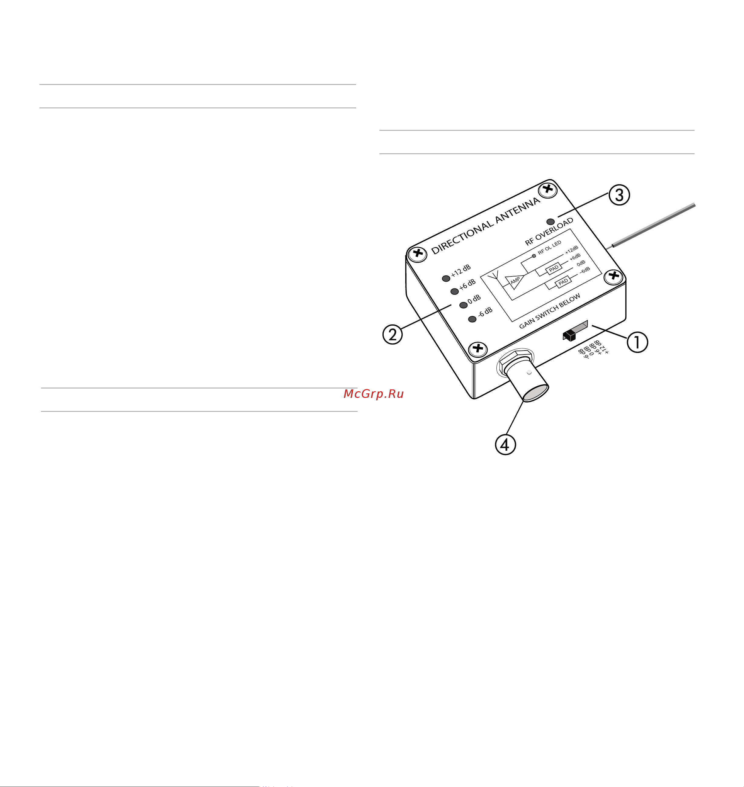 Shure UA874 [12/44] Antena direccional activa