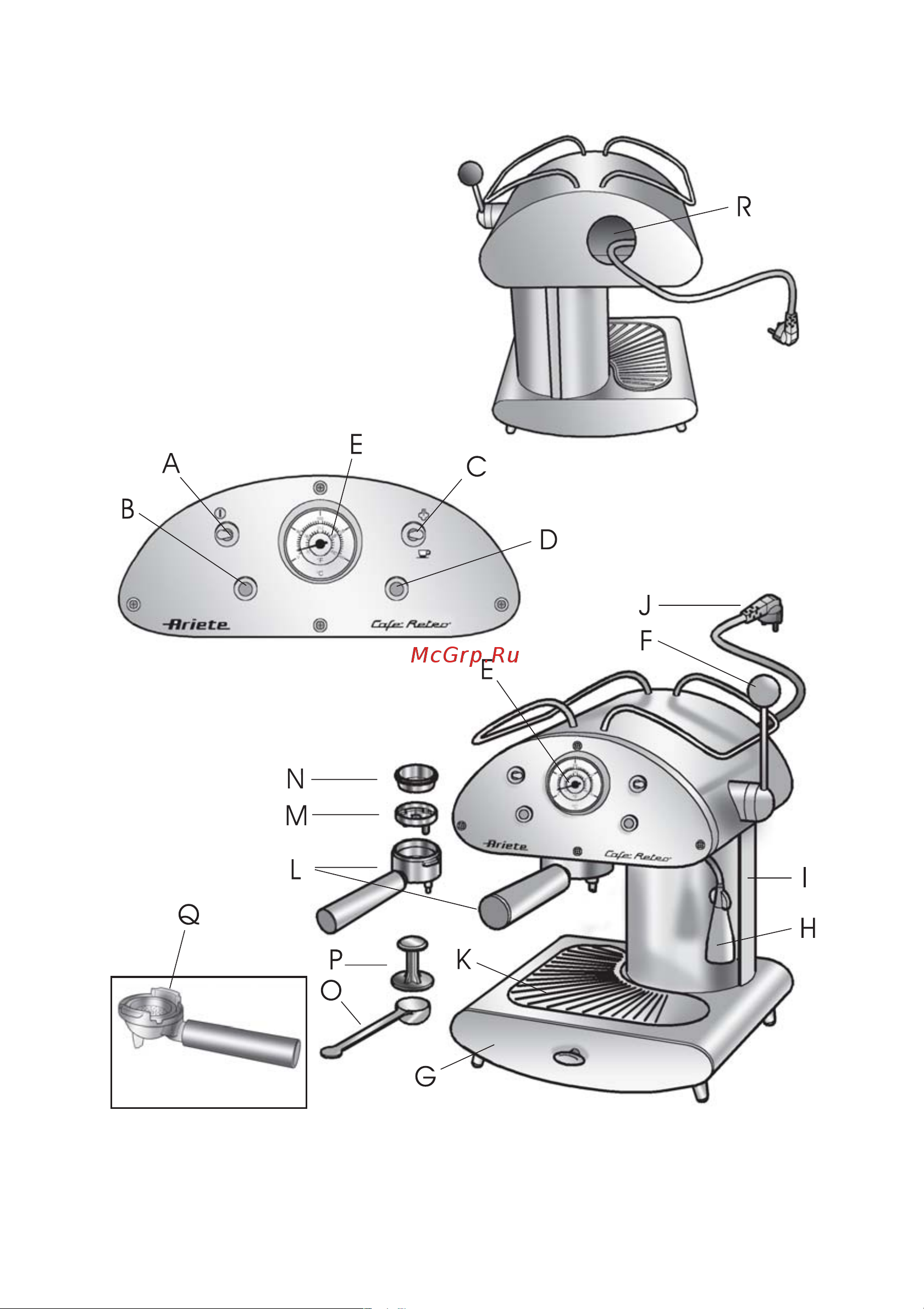 Ariete 1385 Cafe Retro Руководство пользователя онлайн [2/8] 657157