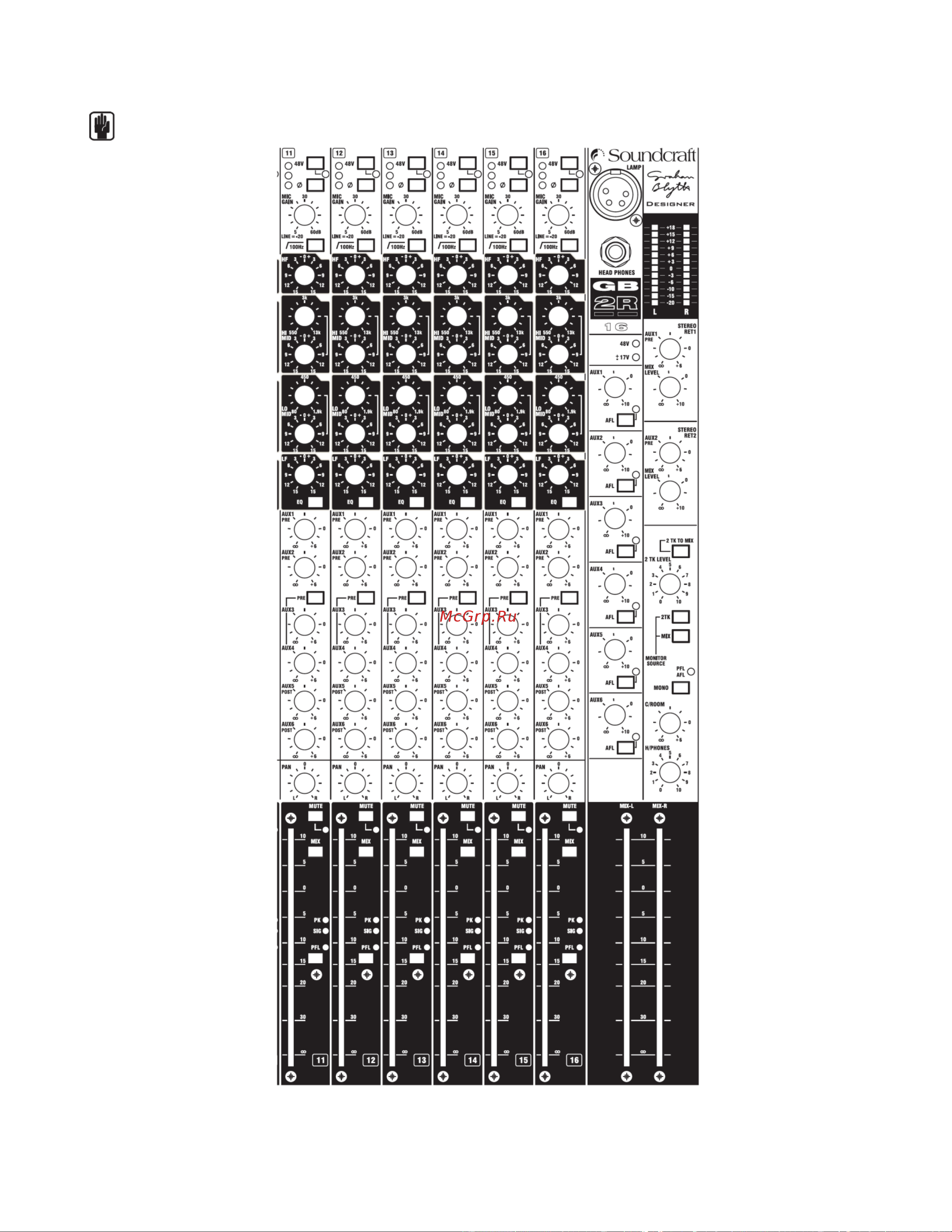 Soundcraft GB2R-16 [30/36] Схема для записи настроек консоли gb2r 16