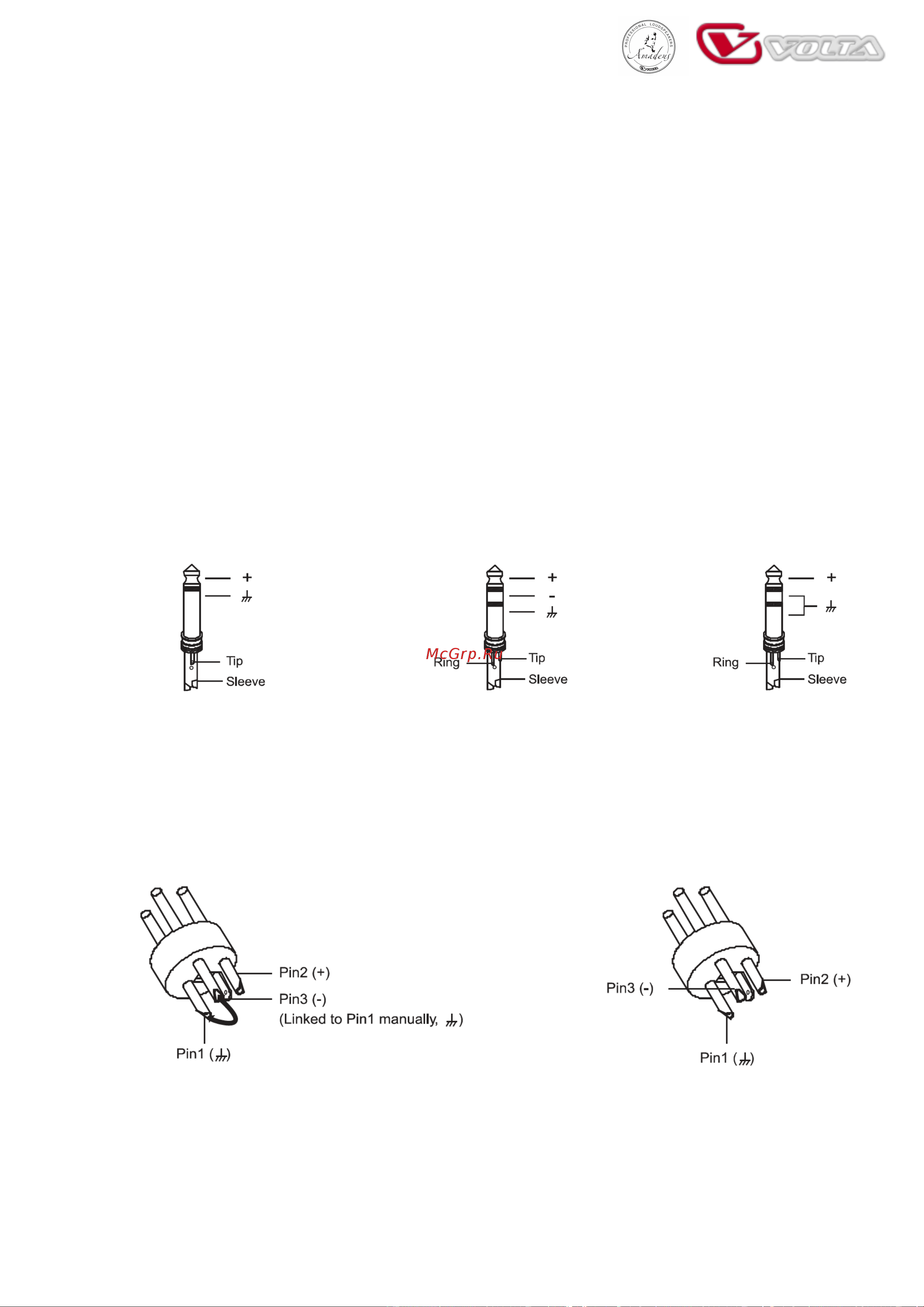 Volta AMADEUS 315A [10/12] Разъемы и кабели