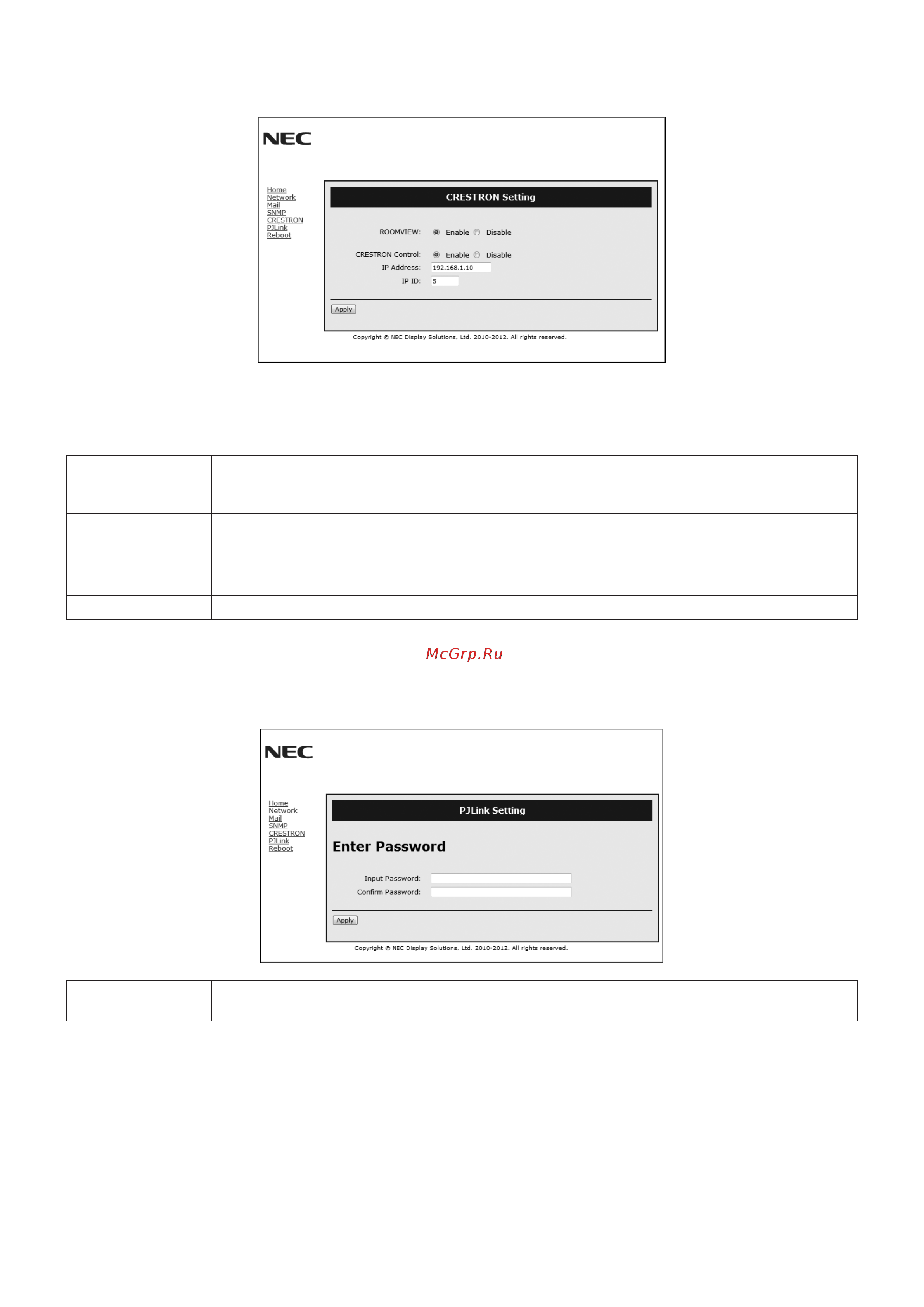 Nec MultiSync V323-3 PG [38/44] Настройка crestron
